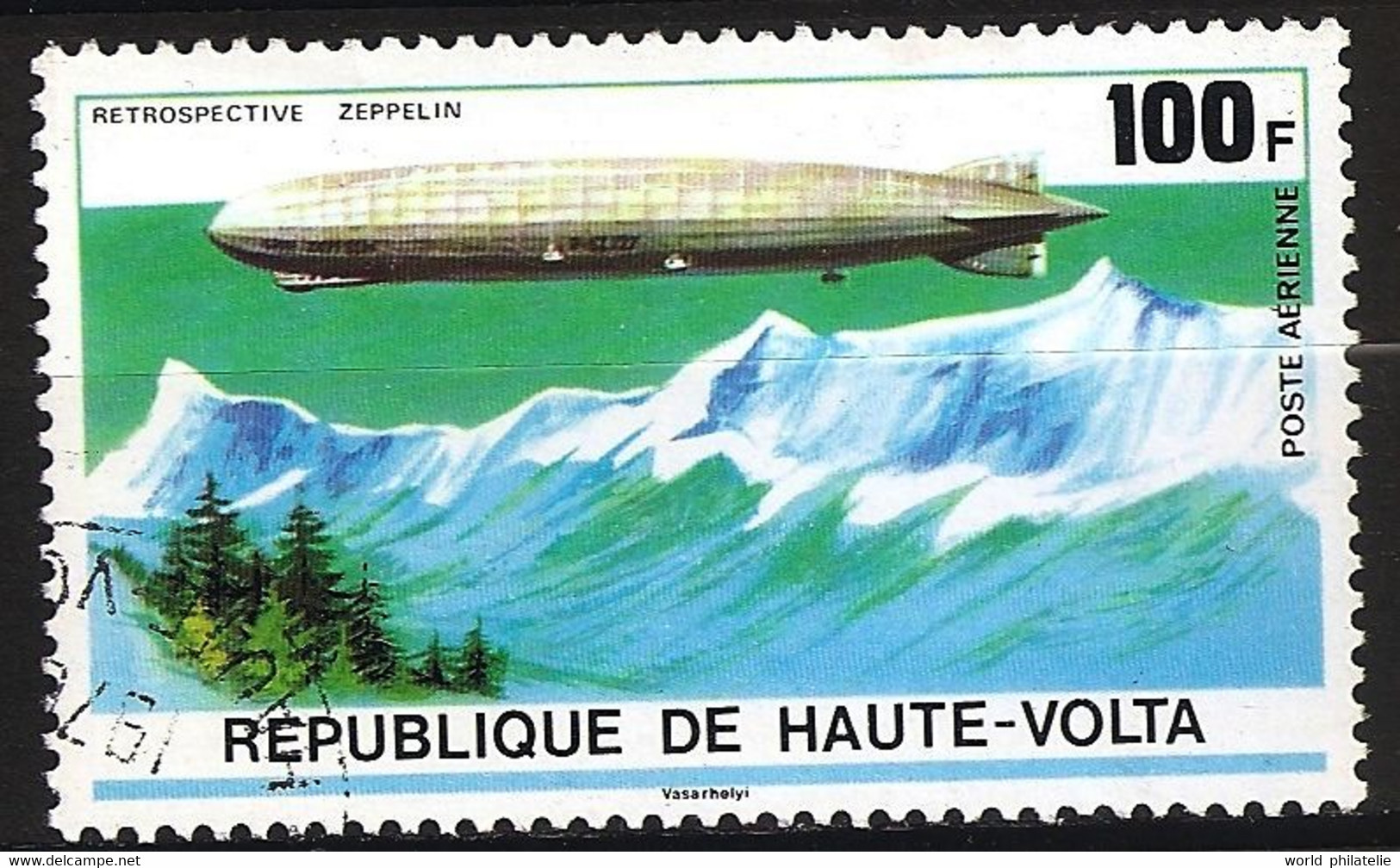 Haute-Volta 1976 N° PA 205 Iso O Dirigeable, Ferdinand Von Zeppelin, Montgolfière, Montagnes, Neige, DLZ 127, Hydrogène - Haute-Volta (1958-1984)