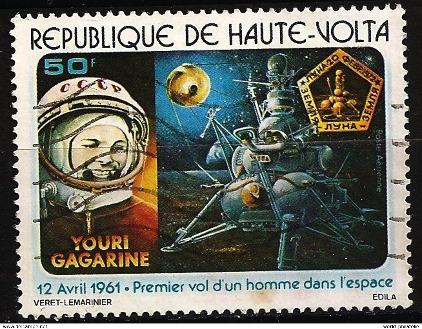 Haute-Volta 1978 N° PA 216 Iso O Espace, Youri Gagarine, Premier Vol De L'homme Dans L'espace, LEM, Cosmonaute, CCCP - Haute-Volta (1958-1984)