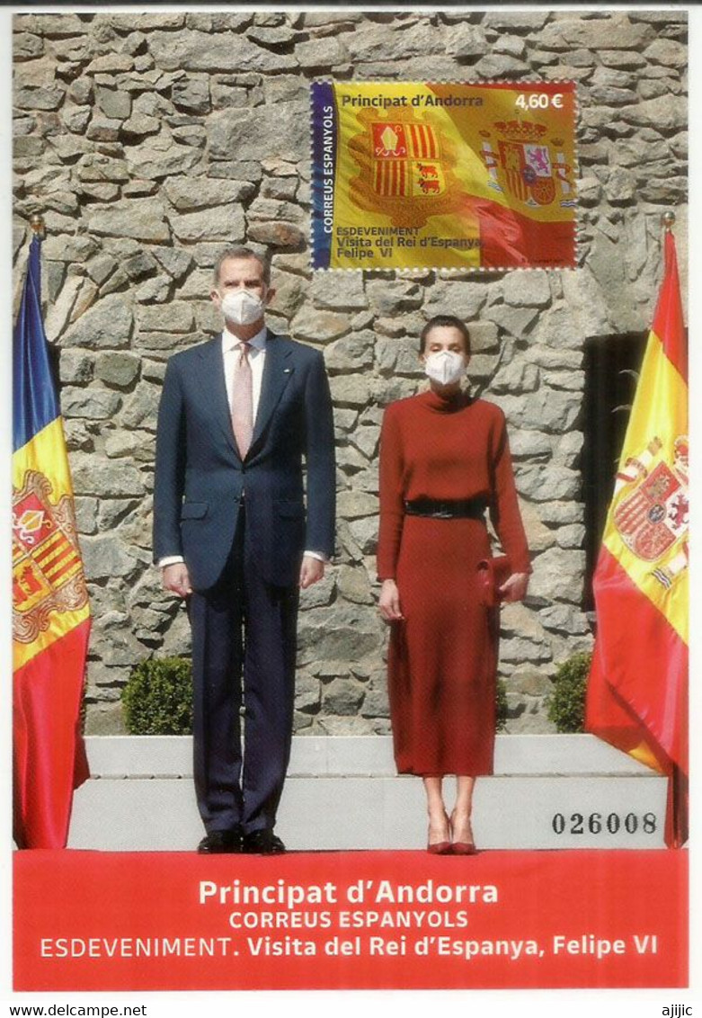 ANDORRA.ESP.Le Roi D’Espagne Et Son épouse En Visite Officielle En Andorre,les 25 Et 26 Mars 2022. Haute Faciale - Blocs-feuillets
