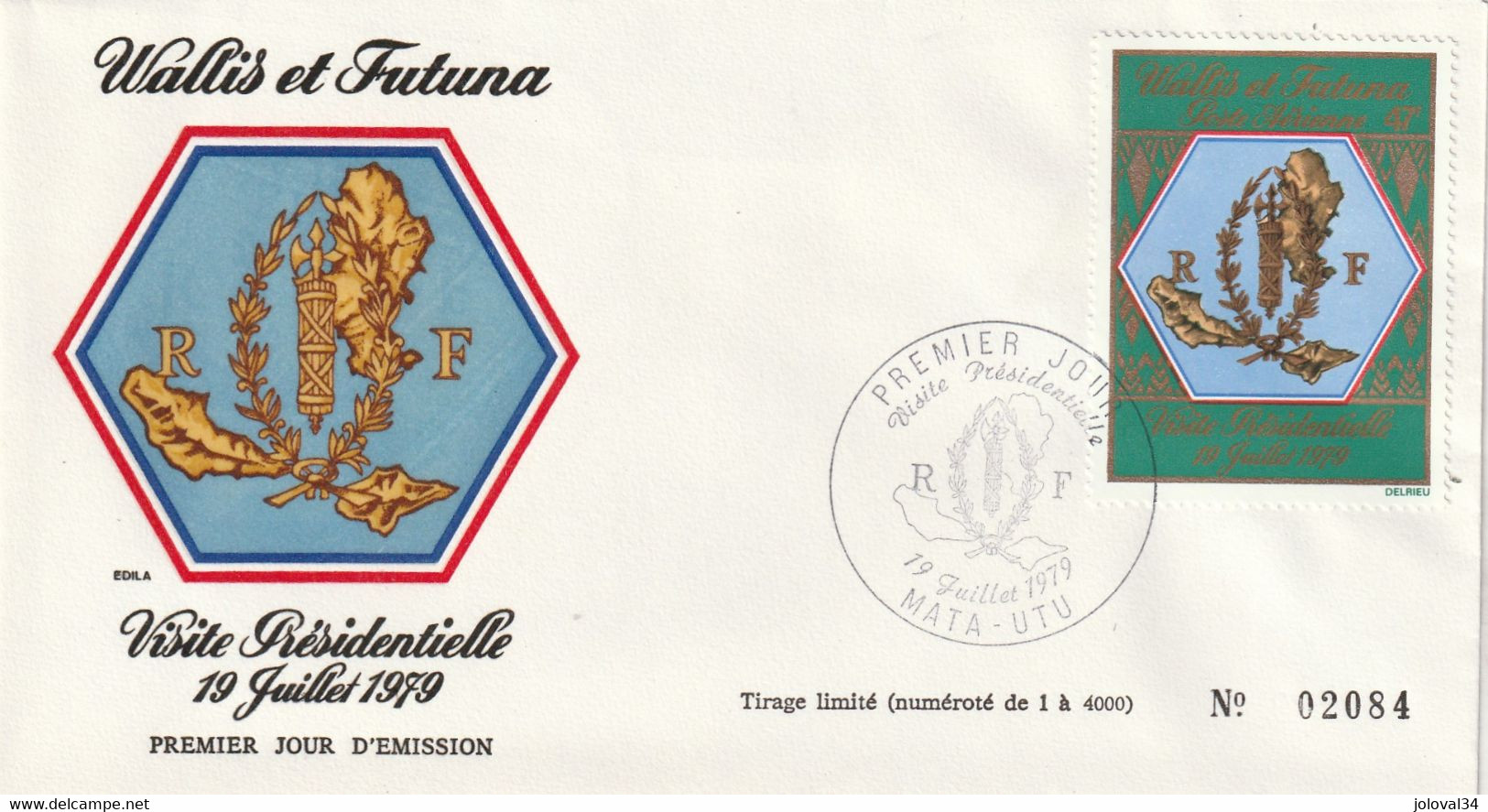 WALLIS Et FUTUNA 1979 FDC Yvert PA 98 - Visite Présidentielle - Briefe U. Dokumente