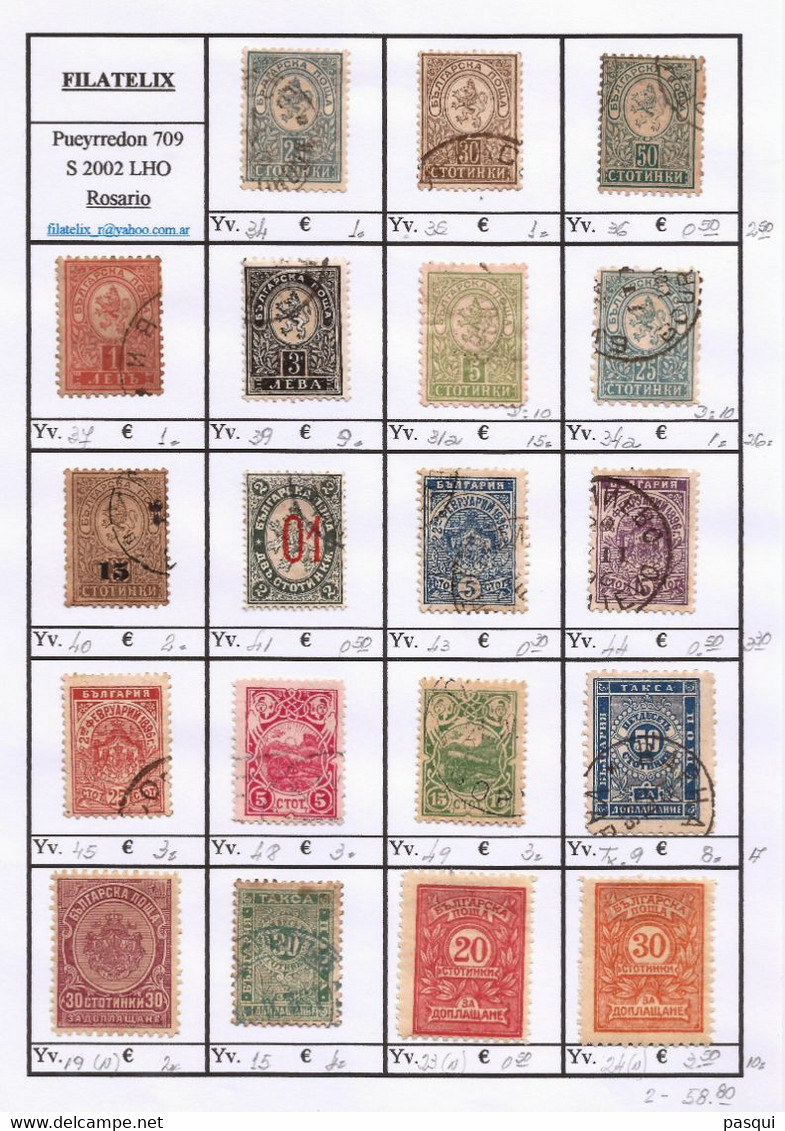 BULGARIA - Fx. 3413 - Selección De 38 Sellos Antiguos Diferentes - */Ø - Collections, Lots & Series