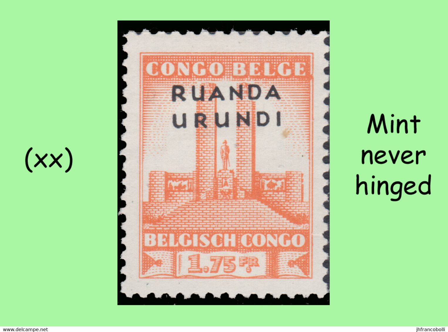 1942 ** RUANDA-URUNDI RU 122/123 MNH KING ALBERT MOMUMENT ( X 2 Stamps ) - Ongebruikt