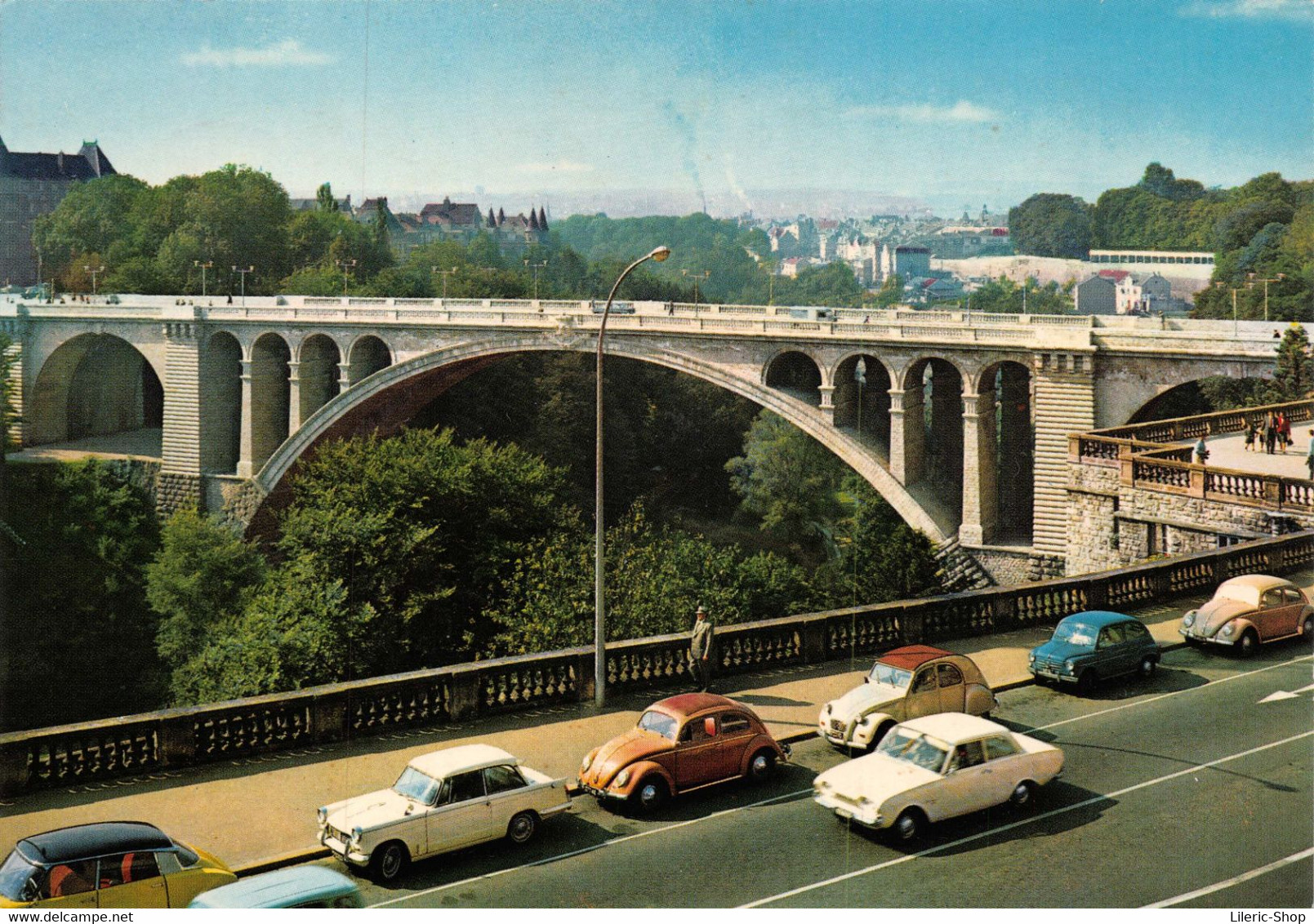 LUXEMBOURG - Pont Adolphe - Automobiles 404 Peugeot Ford Taunus 2 Cv Citroën Vx Cox Fiat 600  Cpsm GF 1971 ♥♥♥ - Luxemburgo - Ciudad