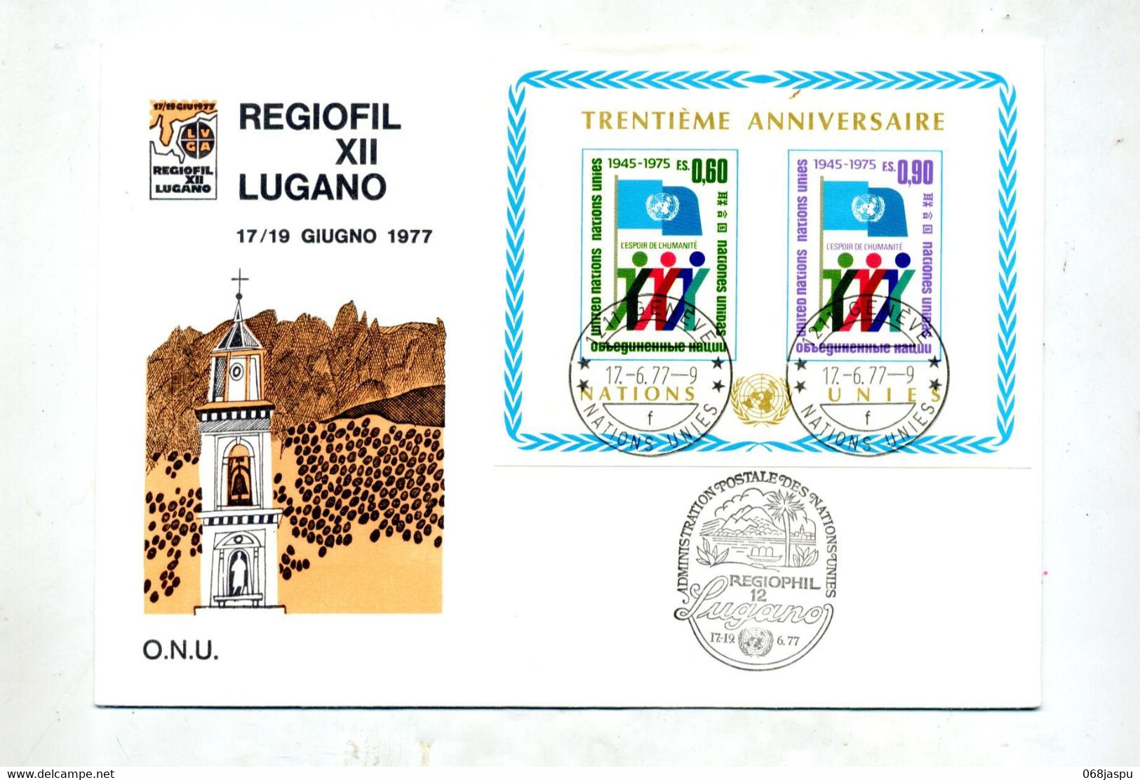 Lettre Cachet Geneve Sur Bloc Anniversaire + Exposition Lugano - Briefe U. Dokumente