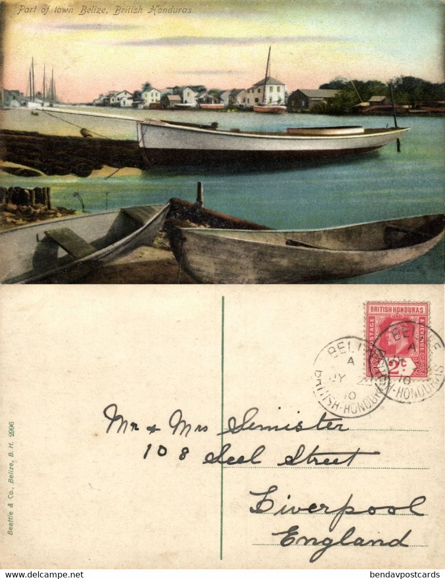 British Honduras, BELIZE, Port Of Town (1910s) Postcard - Belize