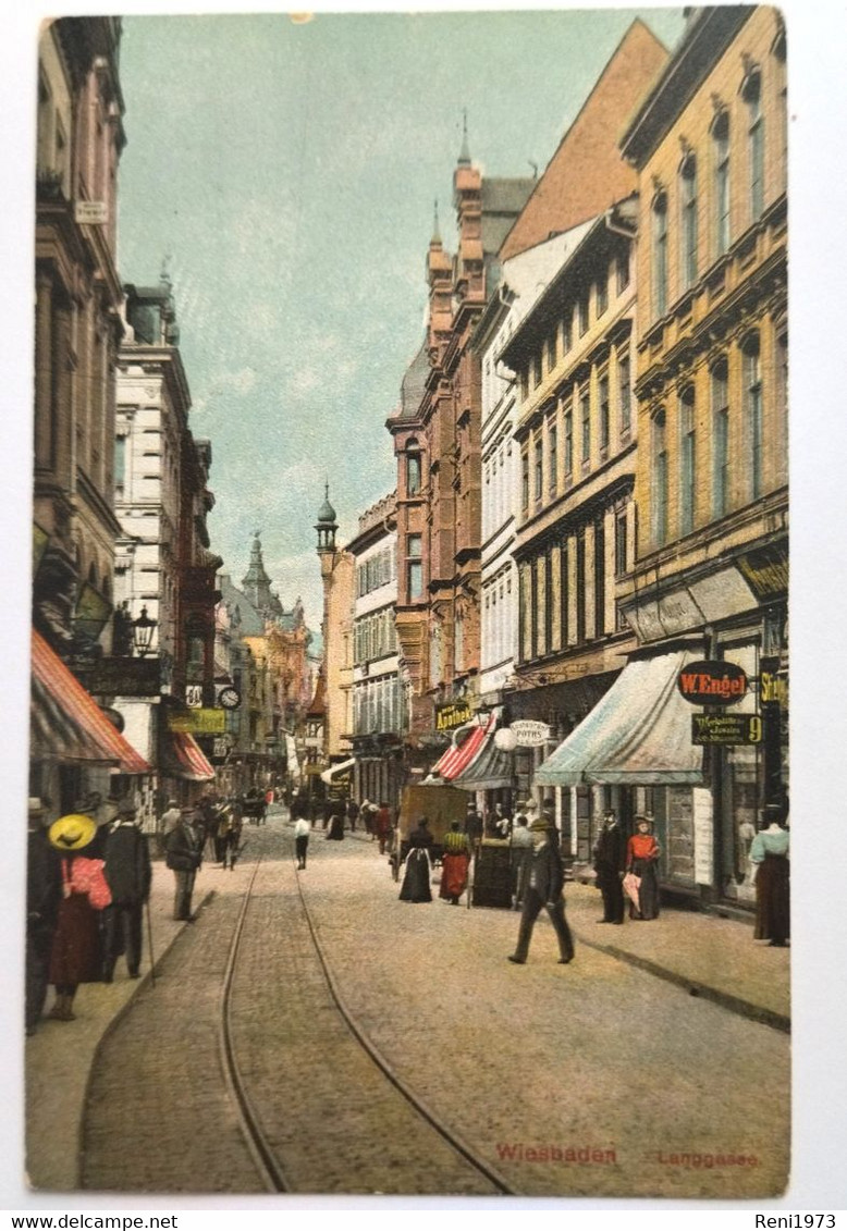 Wiesbaden, Langgasse, Geschäfte, Ca. 1920 - Wiesbaden