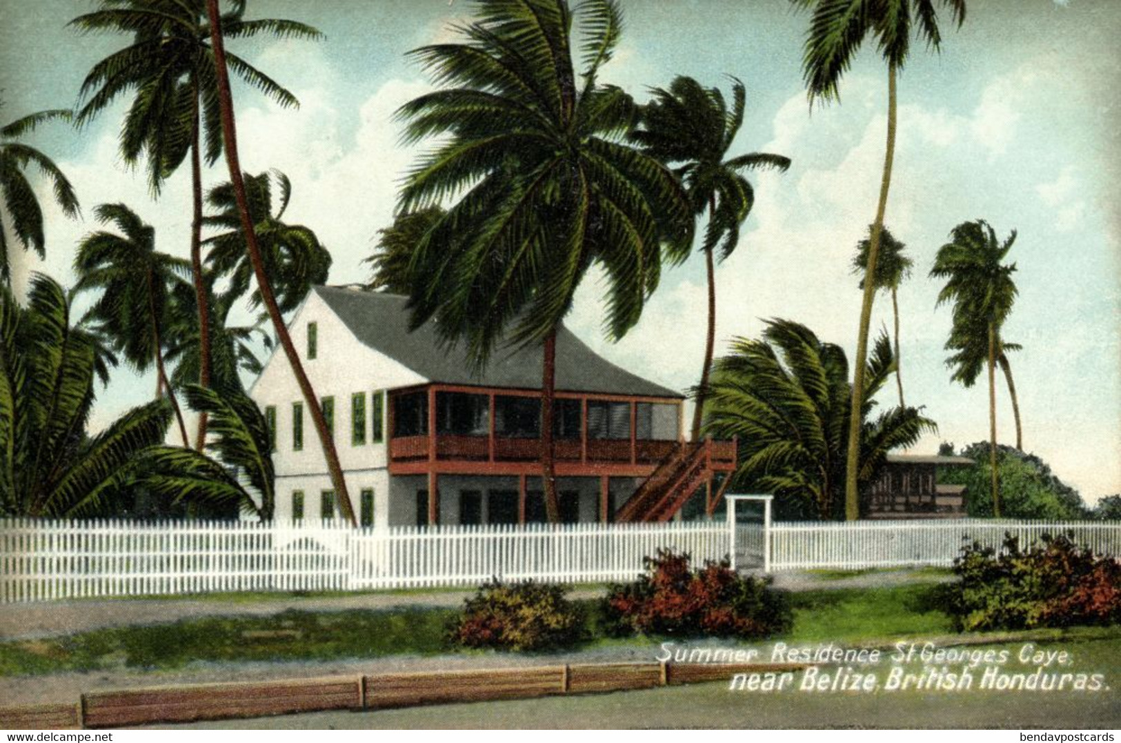 British Honduras, BELIZE, Summer Residence St. Georges Caye (1910s) Postcard - Belize
