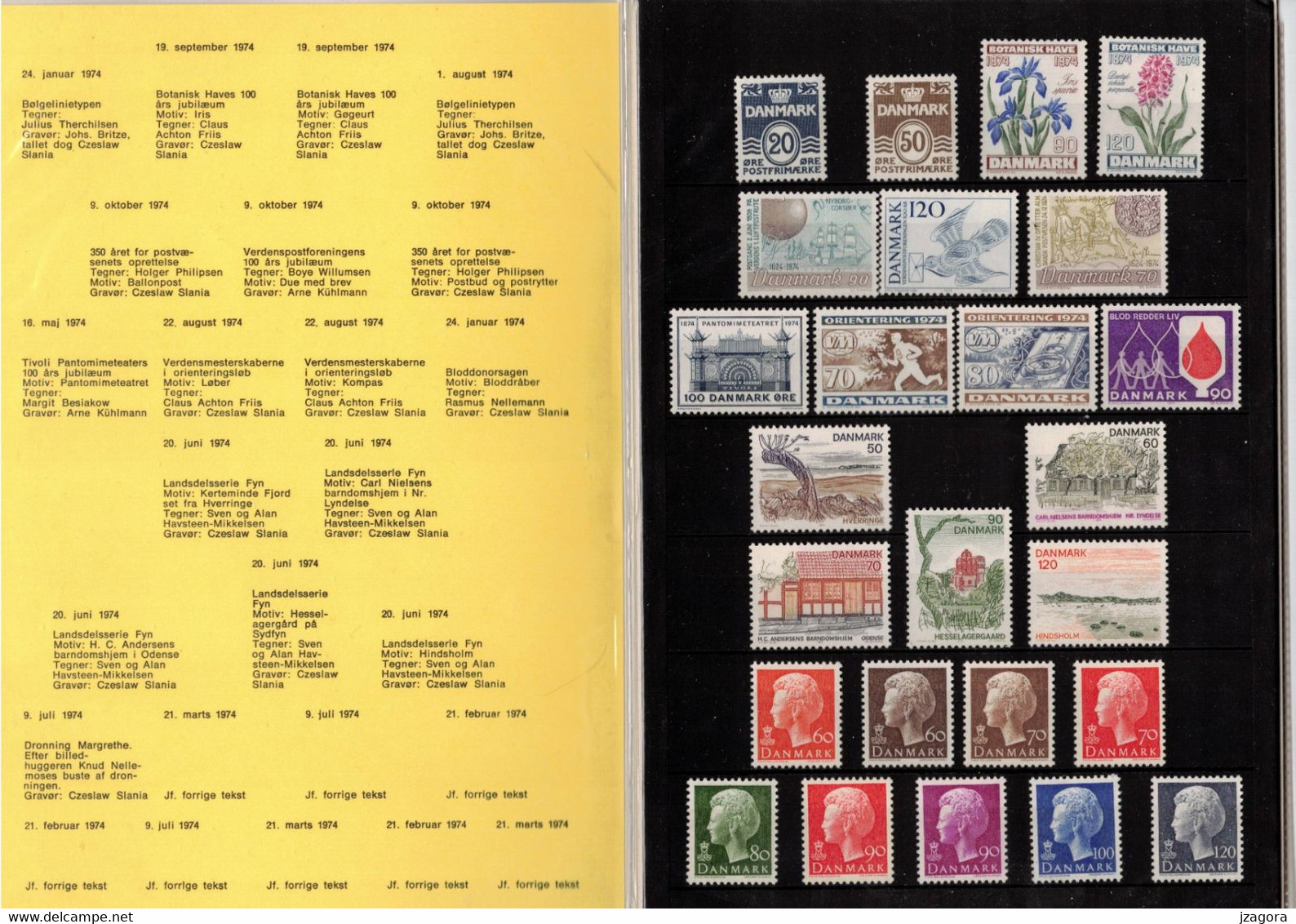 DENMARK DANMARK DÄNEMARK 1974 MNH(**) COMPLETE YEAR SET ENSEMBLE COMPLET DE L'ANNÉE KOMPLETTES JAHRESSET SLANIA - Collezioni