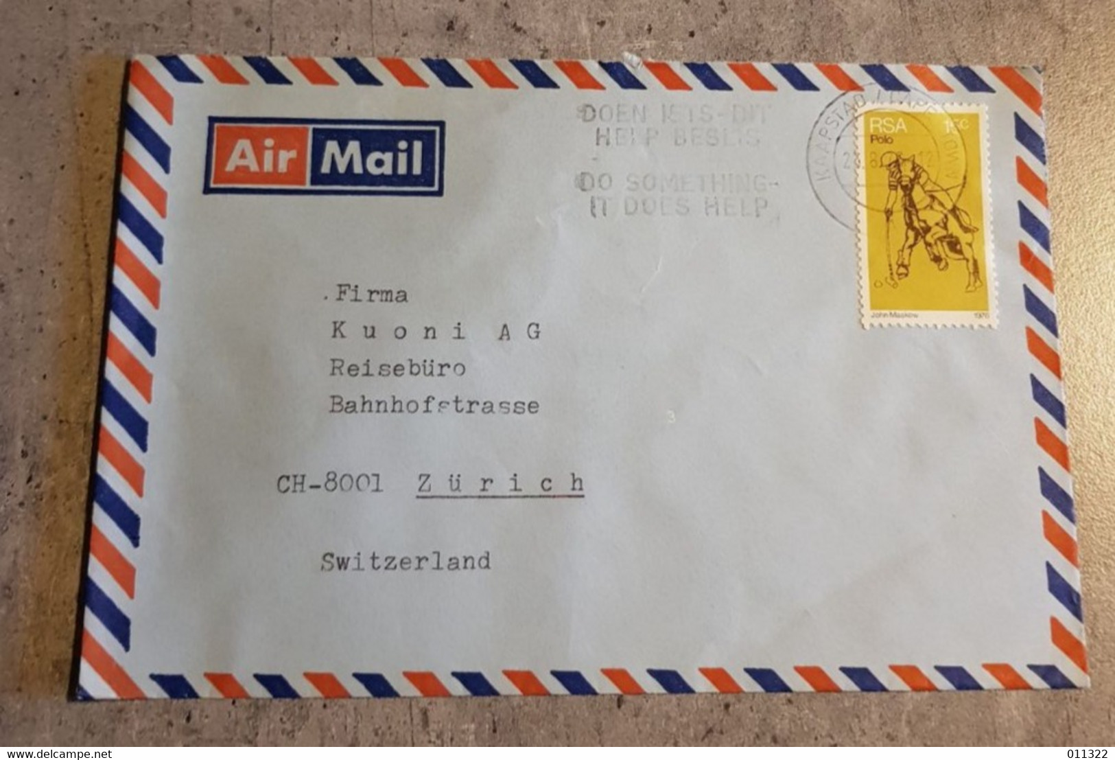 RSA SOUTH AFRICA AIR MAIL ENVELOPPE LETTER CIRCULED SEND TO SWITZERLAND - Luchtpost