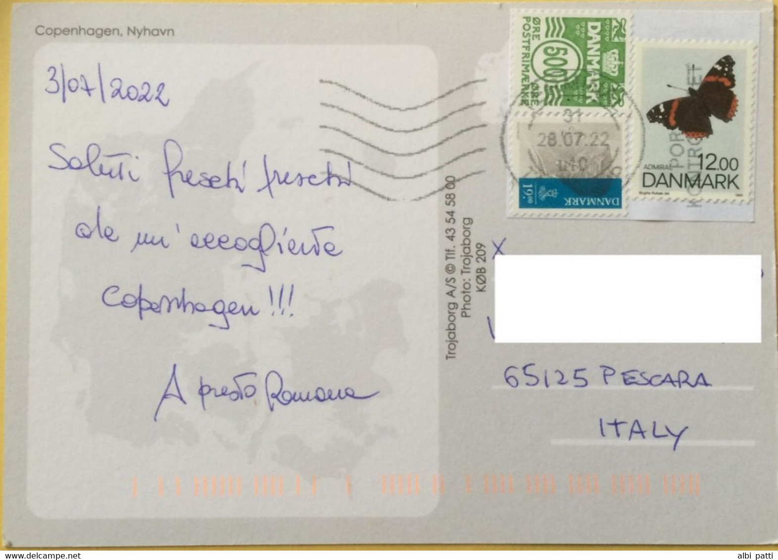 DANMARK COVER TO ITALY - Briefe U. Dokumente