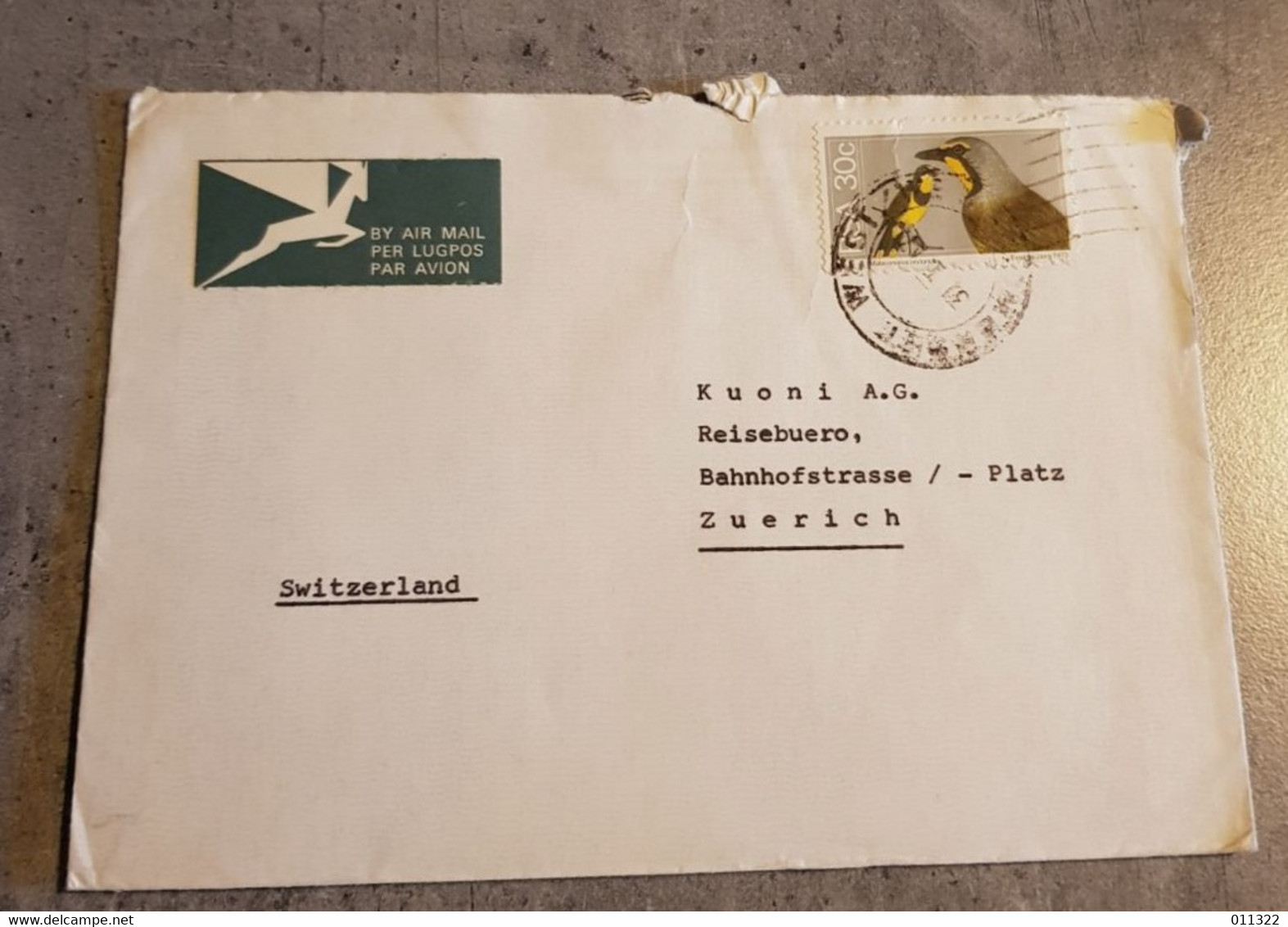 RSA SOUTH AFRICA AIR MAIL ENVELOPPE LETTER CIRCULED SEND TO SWITZERLAND - Poste Aérienne