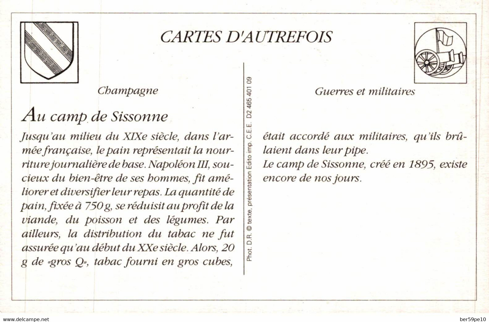 CARTE D'AUTREFOIS GUERRES ET MILITAIRES CHAMPAGNE AU CAMP DE SISSONNE - Champagne - Ardenne