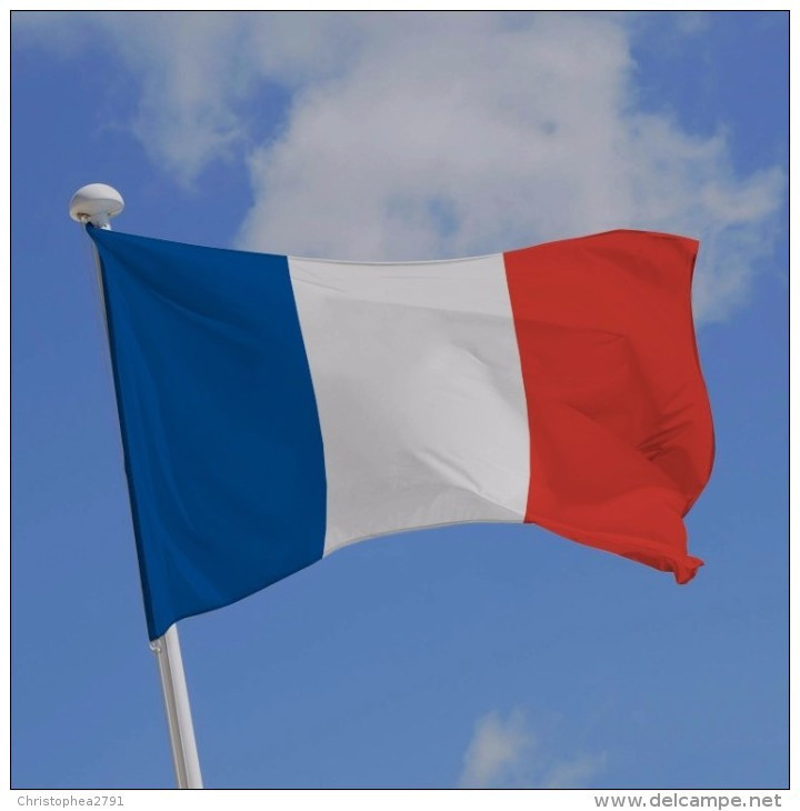 GRAND DRAPEAU FRANÇAIS 150 X 90 CM AVEC ŒILLETS D'ACCROCHAGE NEUF - Flags