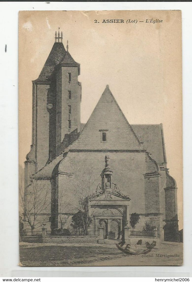 46 Lot  Assier  L'église 1922 - Assier