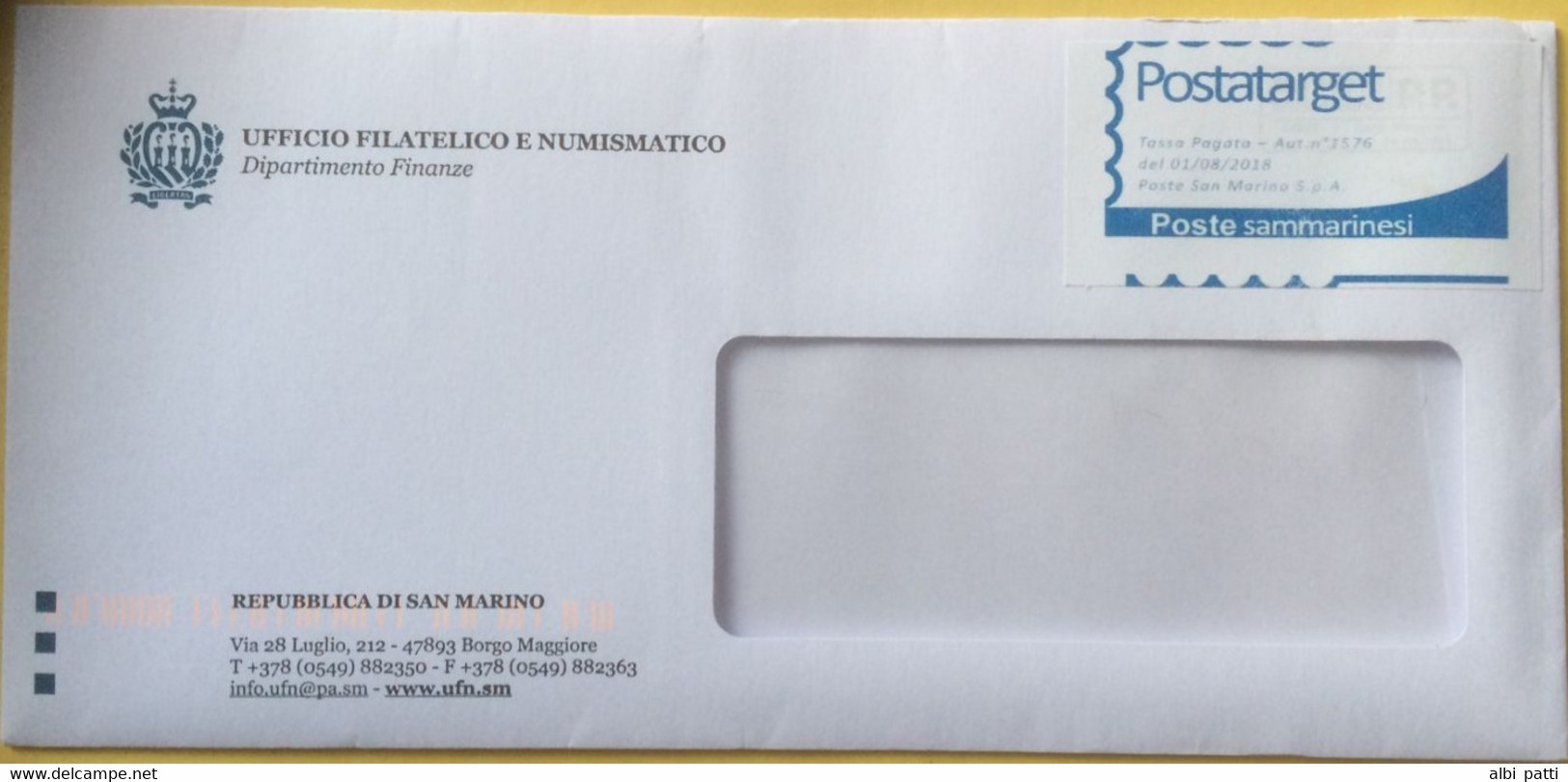 SAN MARINO COVER TO ITALY POSTATARGET - Cartas & Documentos
