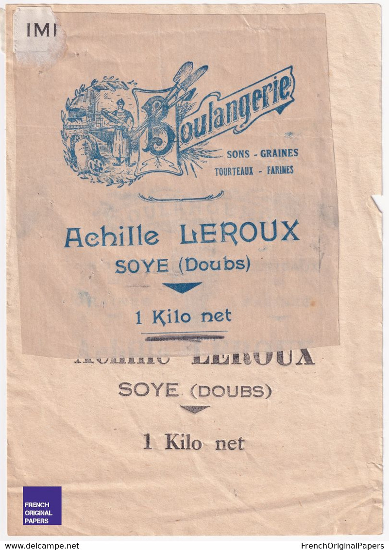 Boulangerie Achille Leroux - Soye Près Isle Sur Le Doubs - Epreuve Imprimerie Baumoise Baume Les Dames 1935/40 C6-18 - Publicités