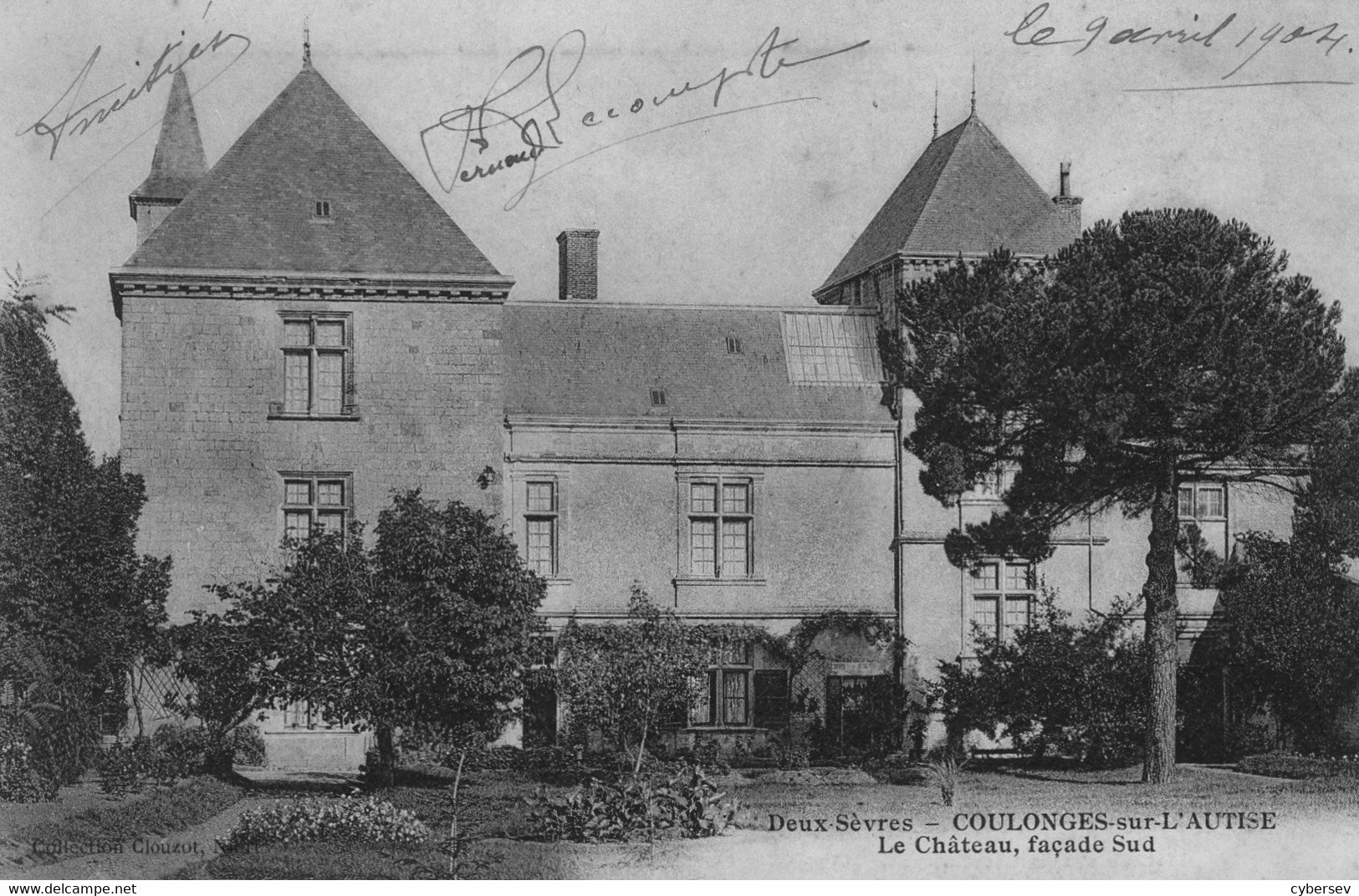 COULONGES-sur-L'AUTISE - Le Château, Façade Sud - Carte Précurseur Datée 1904 - Coulonges-sur-l'Autize