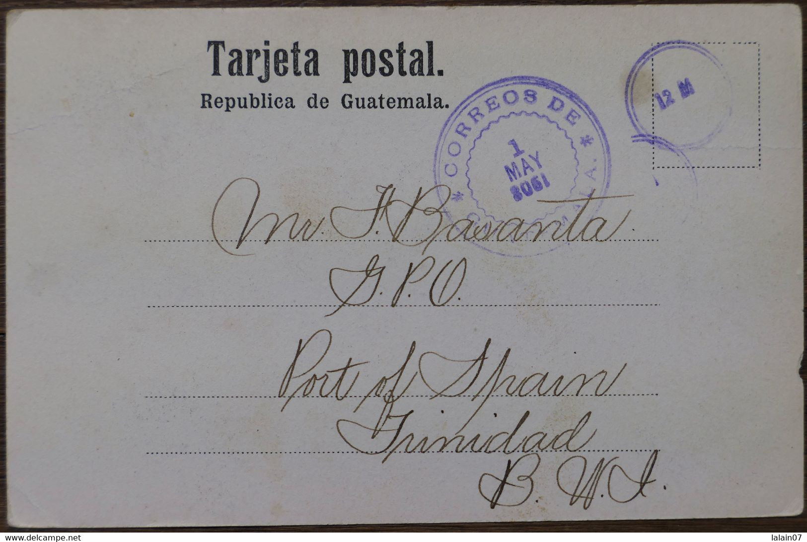 C. P. A. : GUATEMALA :  Cargador, 2 Sellos En 1908 - Guatemala