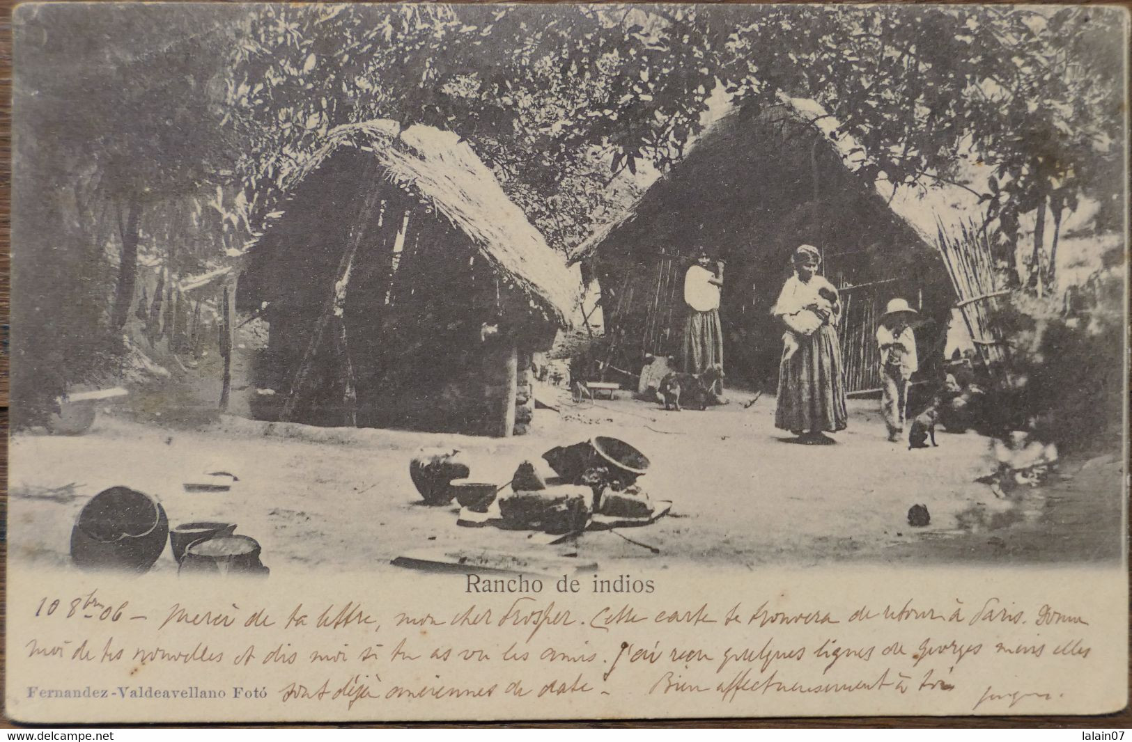 C. P. A. : GUATEMALA :  Rancho De Indios, 2 Sellos En 1906 - Guatemala