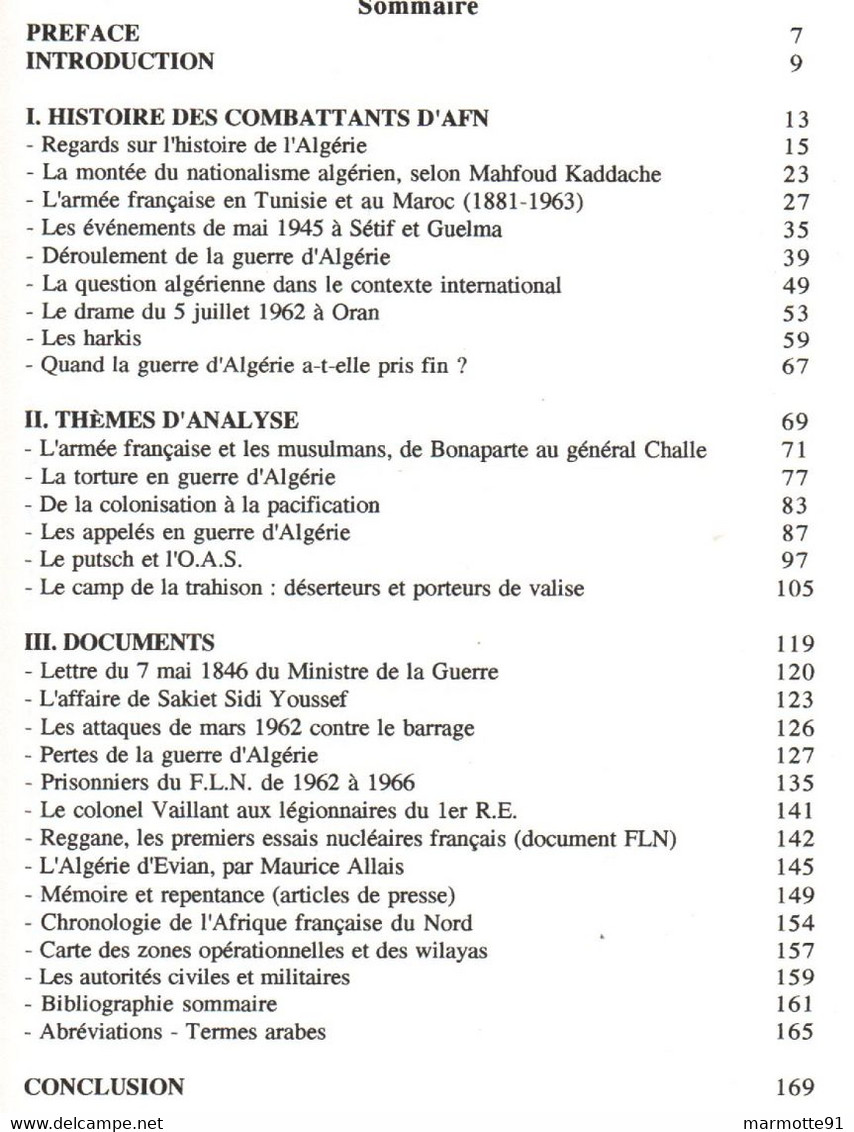 MEMOIRE ET VERITE DES COMBATTANTS AFRIQUE FRANCAISE DU NORD LIVRE BLANC GUERRE ALGERIE ARMEE FLN OAS - Français