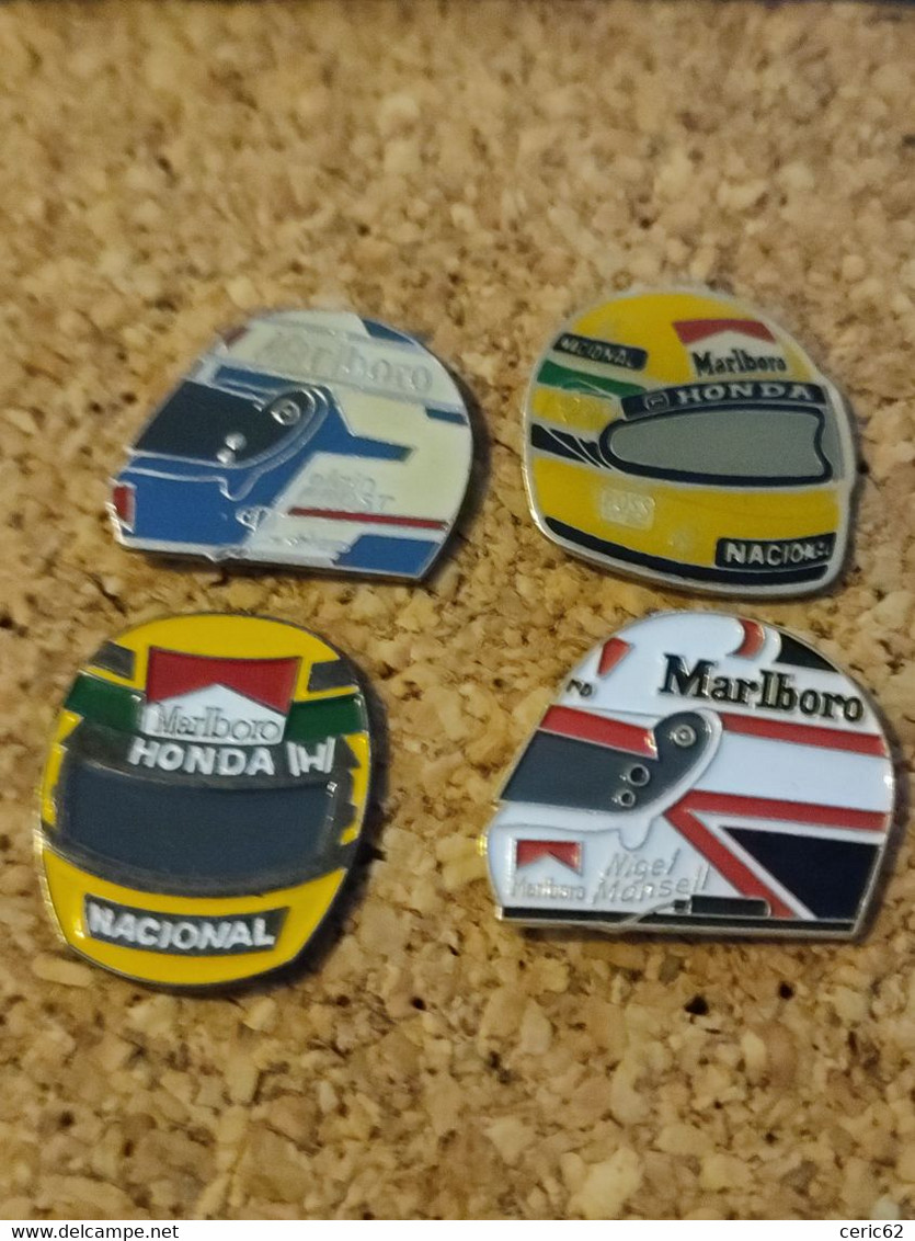 LOT DE 4 PINS CASQUE FORMULE 1 PROST MANSELL - F1