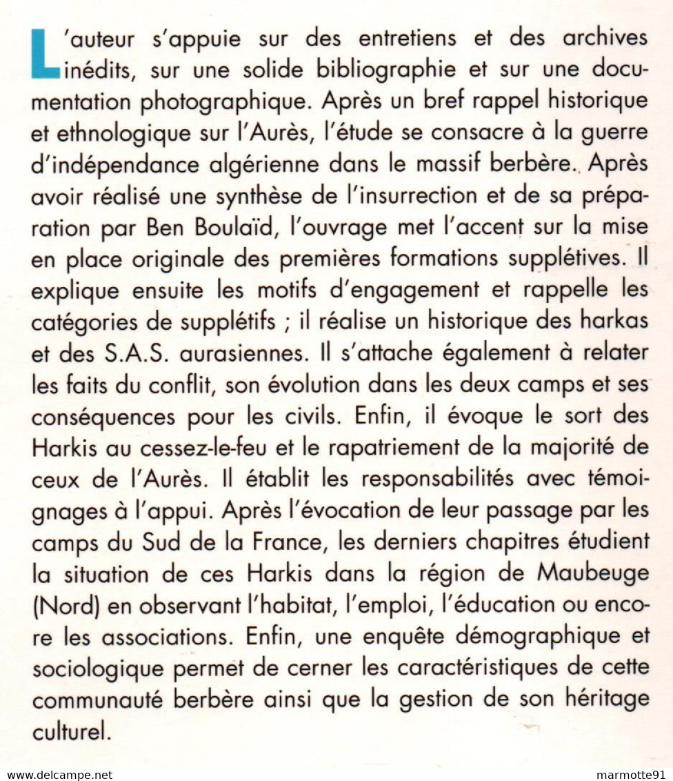 DES HARKIS BERBERES DE L AURES AU NORD DE LA FRANCE GUERRE ALGERIE - Français