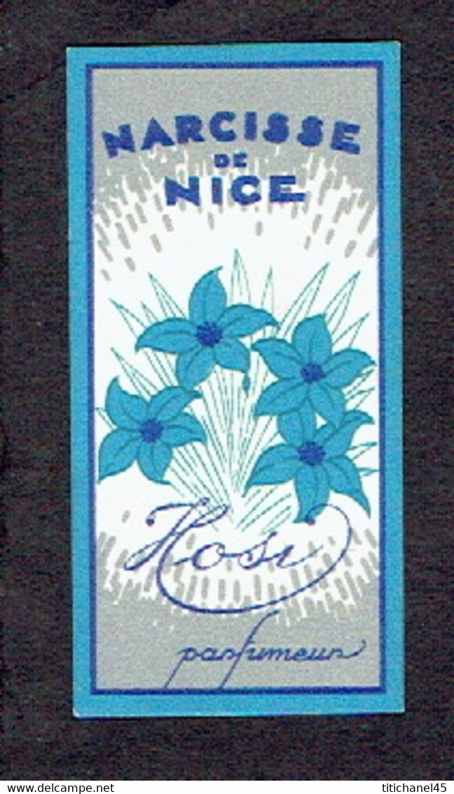 Carte Parfum NARCISSE DE NICE De HOSI - Anciennes (jusque 1960)