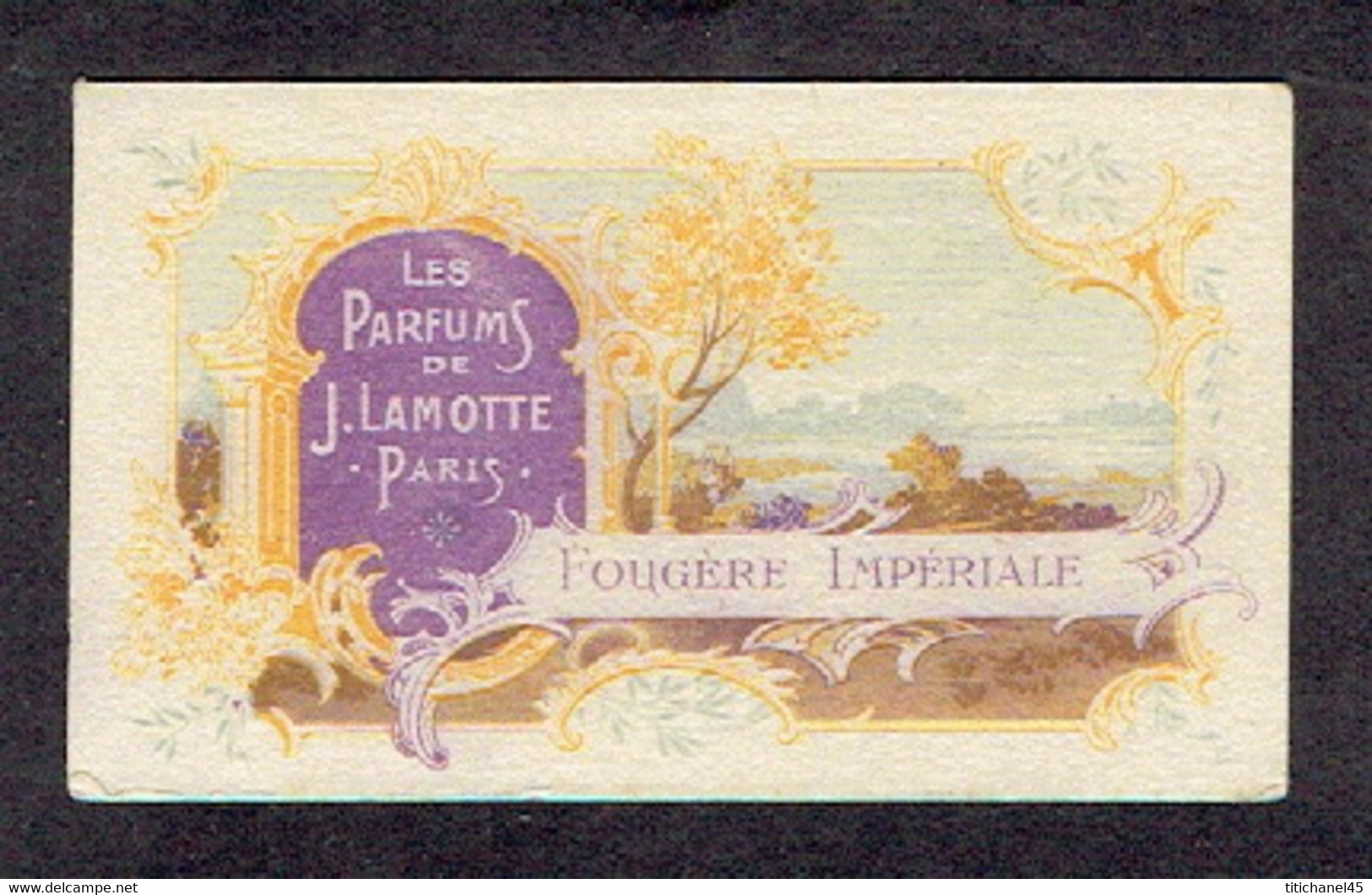 Très Rare Carte Parfum FOUGERE IMPERIALE De J. LAMOTTE - Calendrier De 1918 Au Verso - Anciennes (jusque 1960)