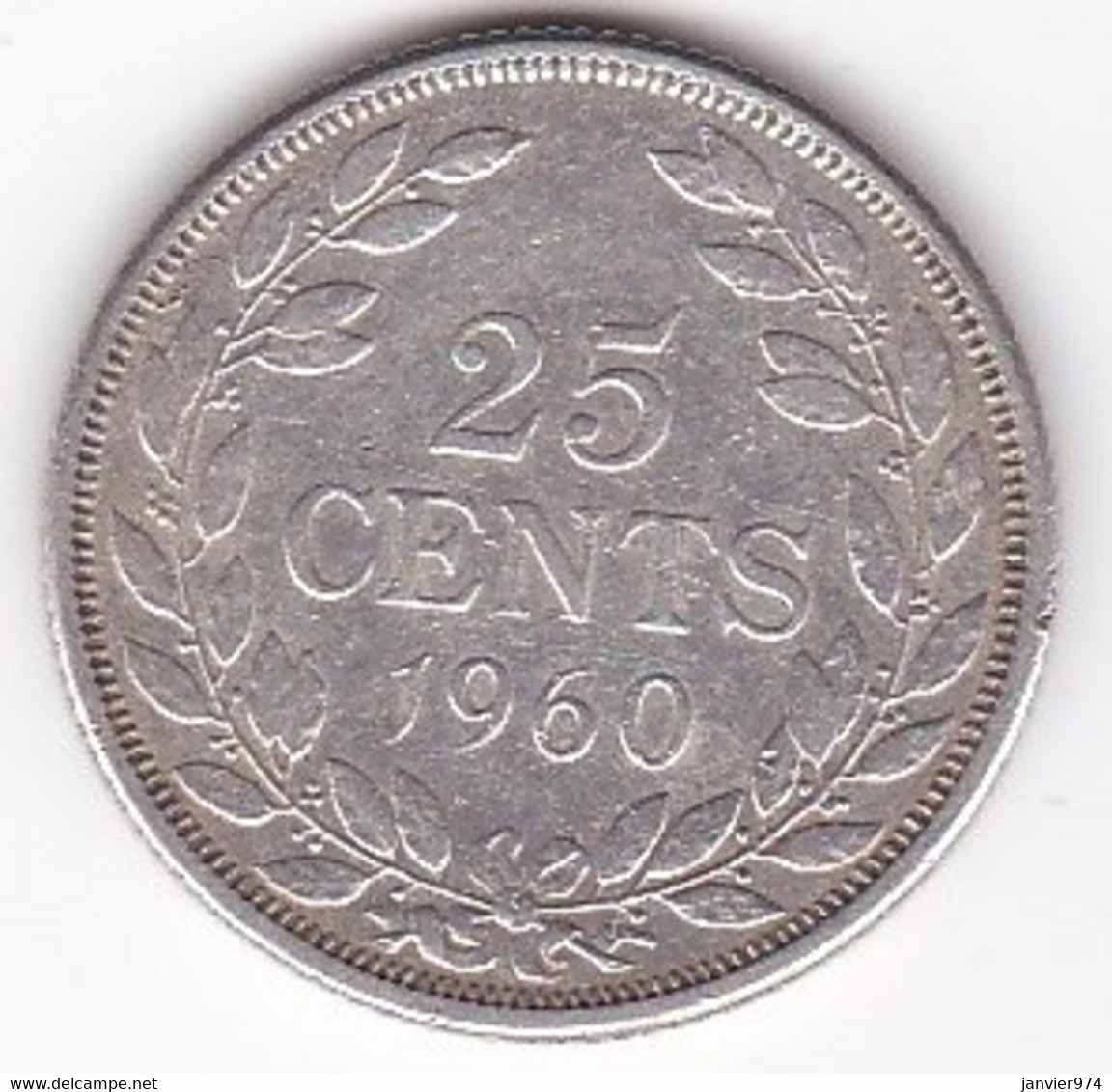 Liberia, 25 Cents 1960, En Argent .KM# 16 - Liberia