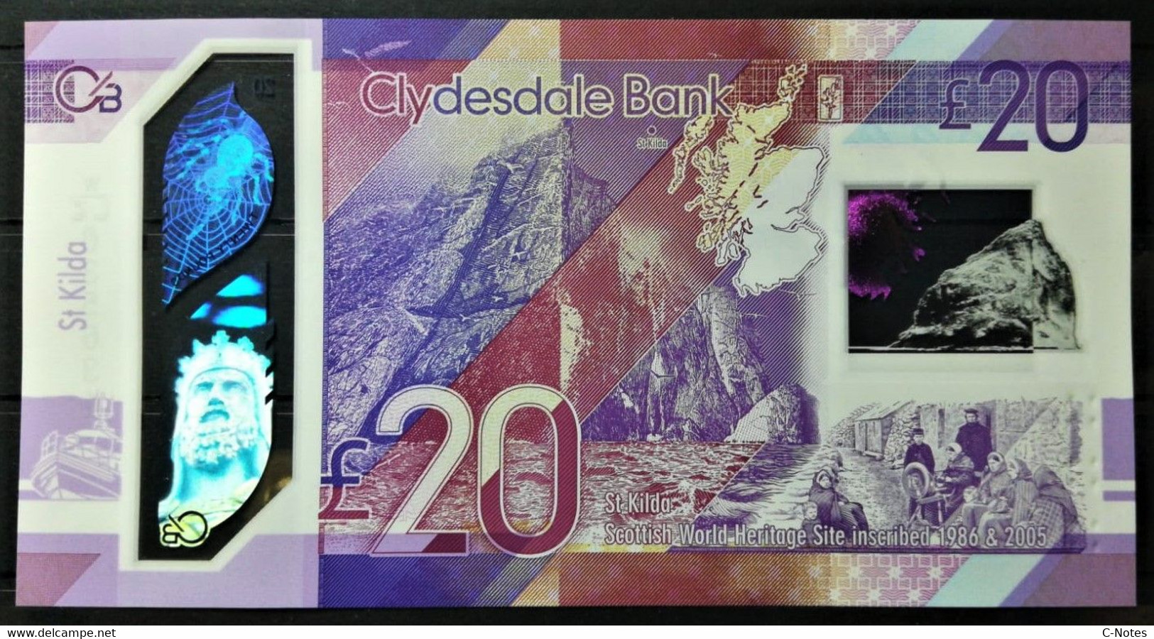 SCOTLAND - Clydesdale Bank - P.W229R – 20 POUNDS 2019 UNC, Serie W/LZ 635631 "Polymer" Issue - 20 Pounds