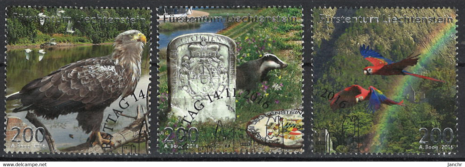 Liechtenstein 2016. Mi.Nr. 1831-1833, Used O - Used Stamps