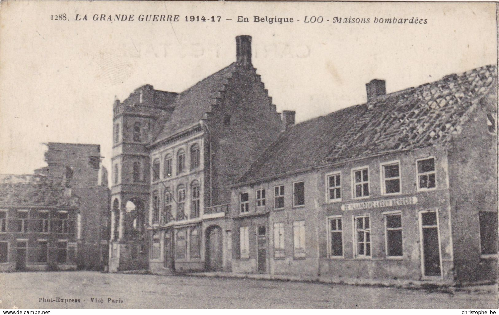 Lo-Reninge, Loo, La Grande Guerre En Belgique, Maisons Bombardées (pk84116) - Lo-Reninge