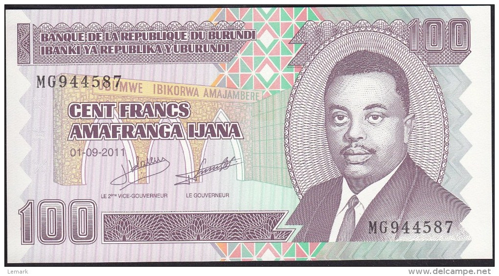 Burundi 100 Francs 2011 P44b UNC - Burundi