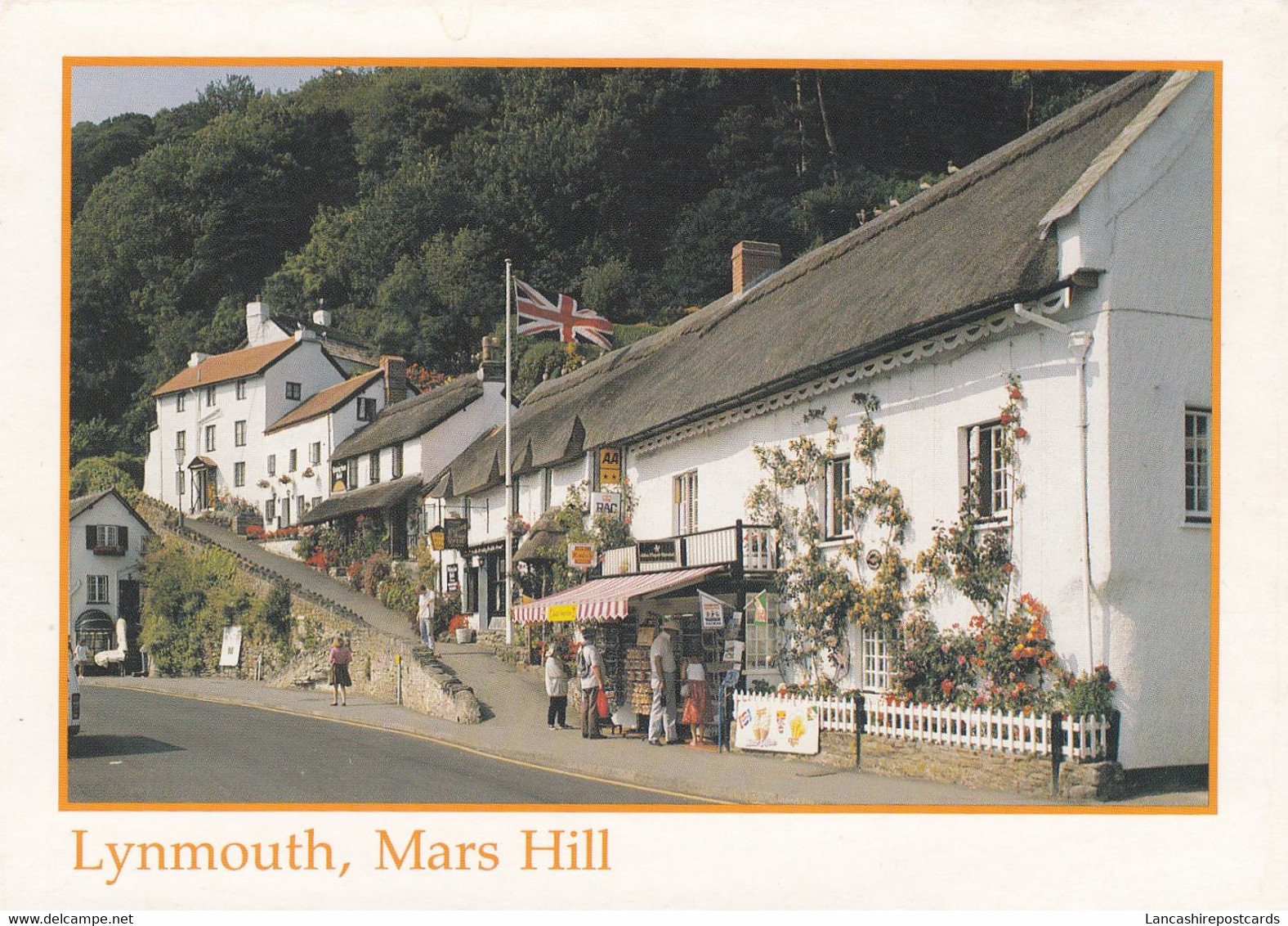 Postcard Lynmouth Mars Hill [ & Union Jack Flag ] Devon My Ref B25755 - Lynmouth & Lynton