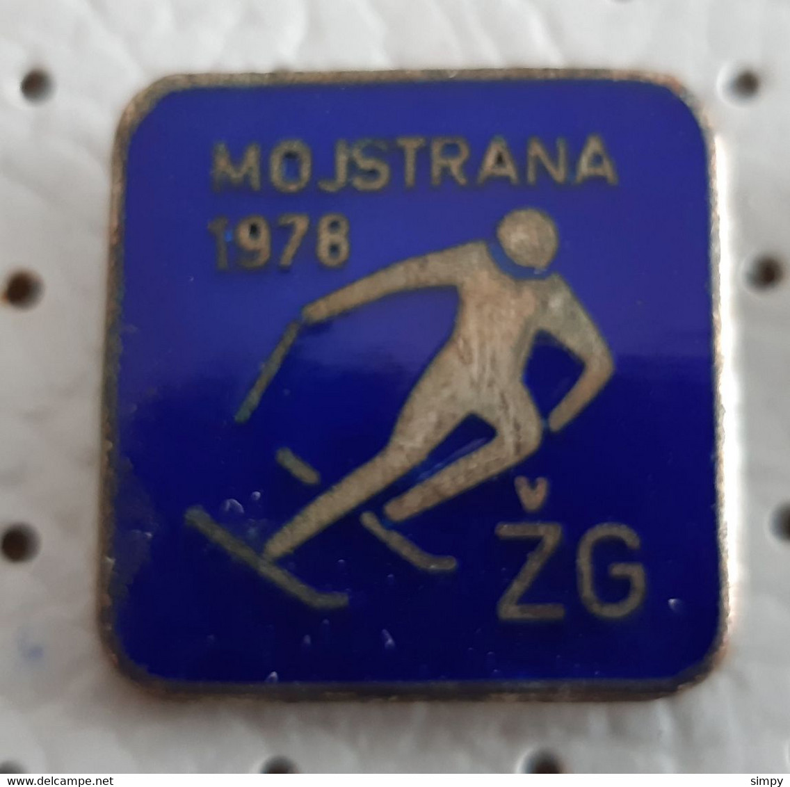 Skiing Competition Race Mojstrana 1978 Giant Slalom Slovenia Ex Yugoslavia Enamel Pin - Sports D'hiver
