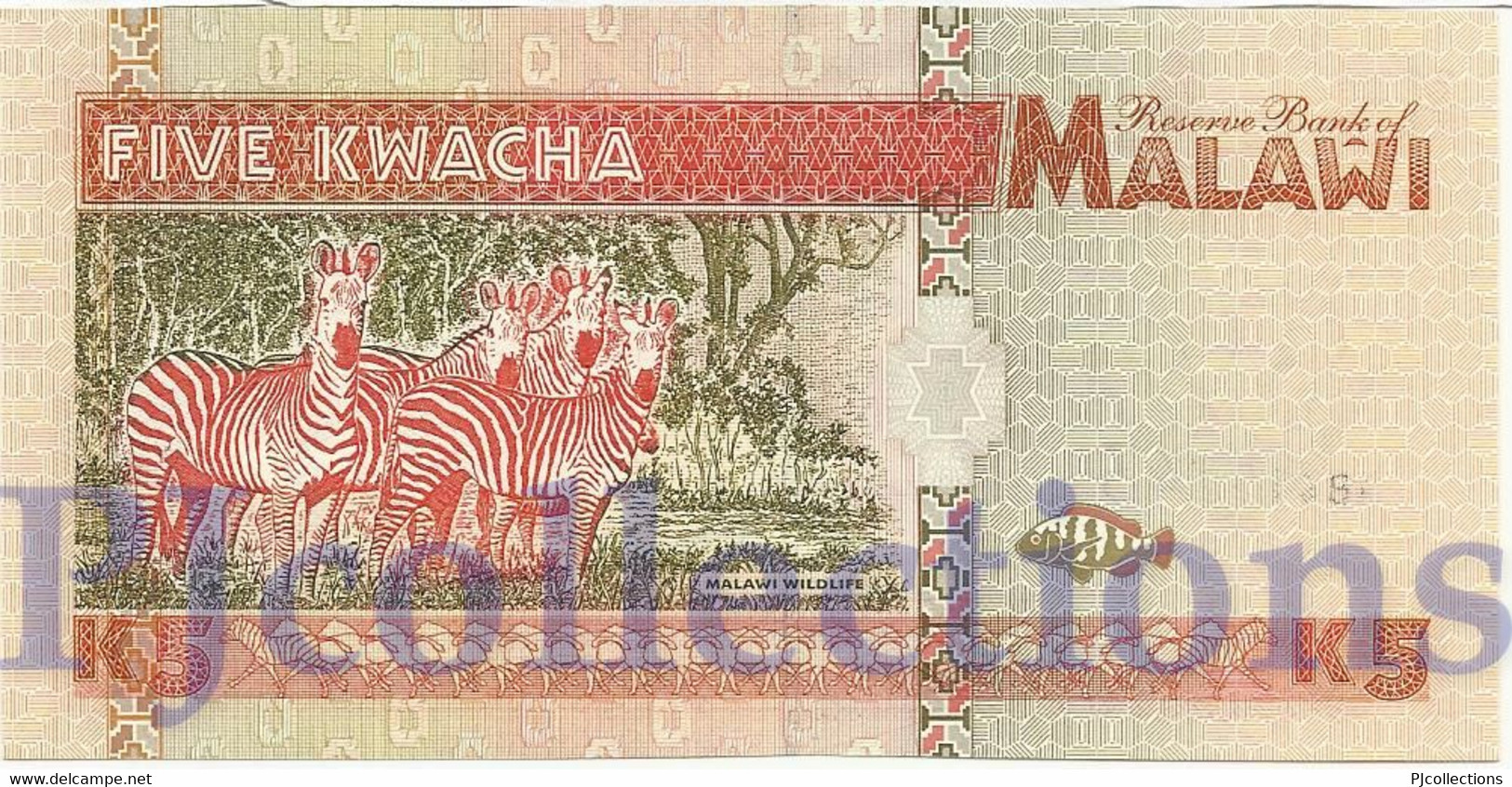 MALAWI 5 KWACHA 1995 PICK 30 UNC - Malawi