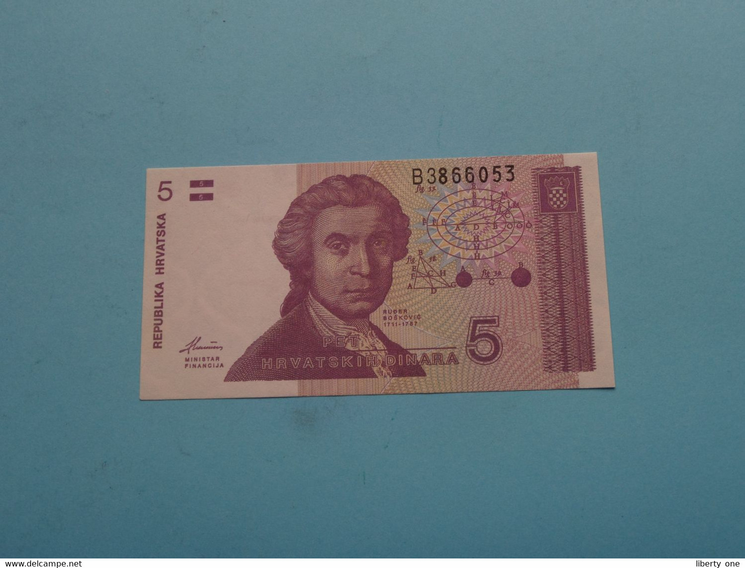 5 Dinara ( B3866053 ) Republika HVRATSKA 1991 ( For Grade, Please See Photo ) UNC ! - Kroatië