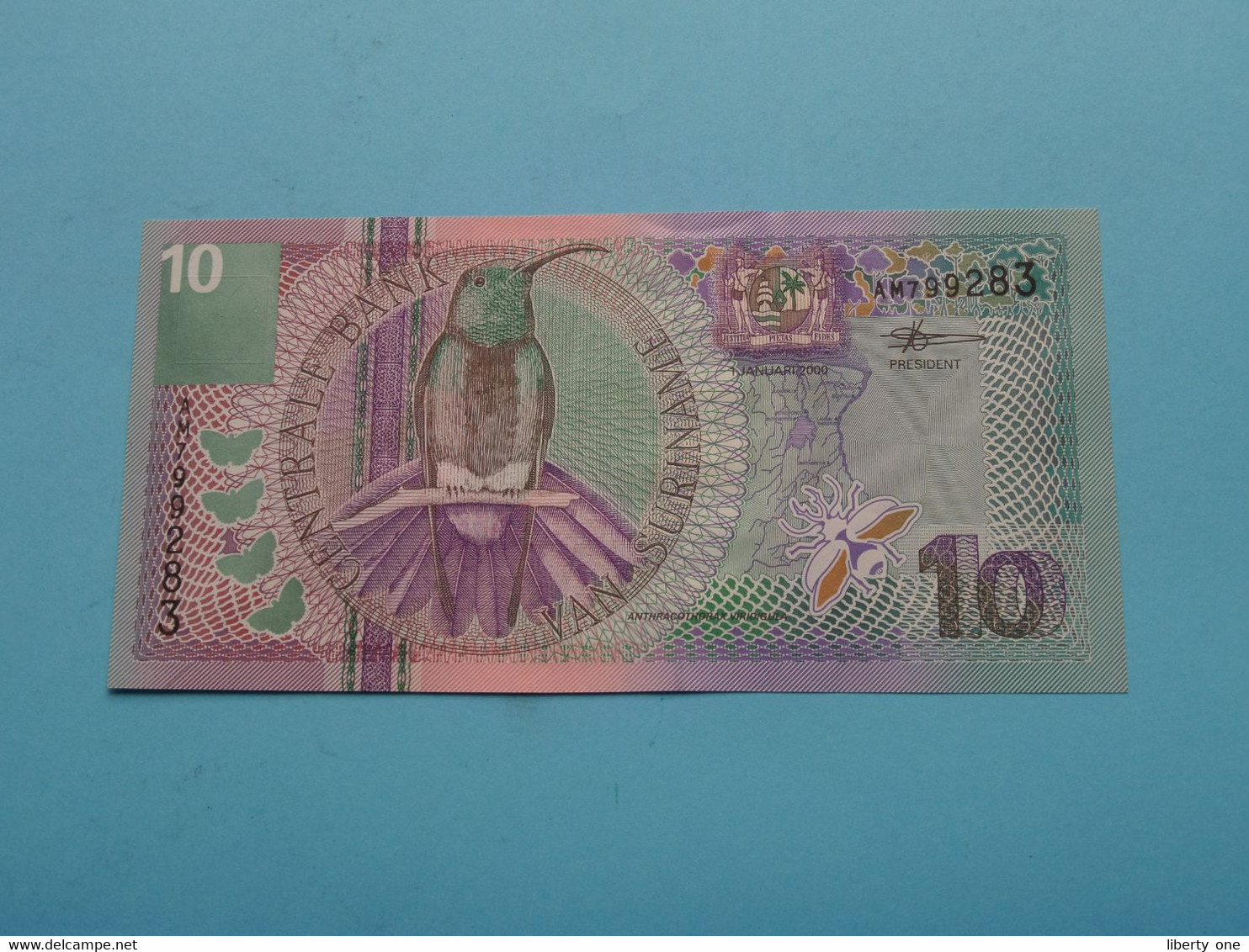 10 Gulden ( AM799283 ) Centrale Bank Van SURINAME - 1 Jan 2000 ( For Grade, Please See Photo ) UNC ! - Suriname