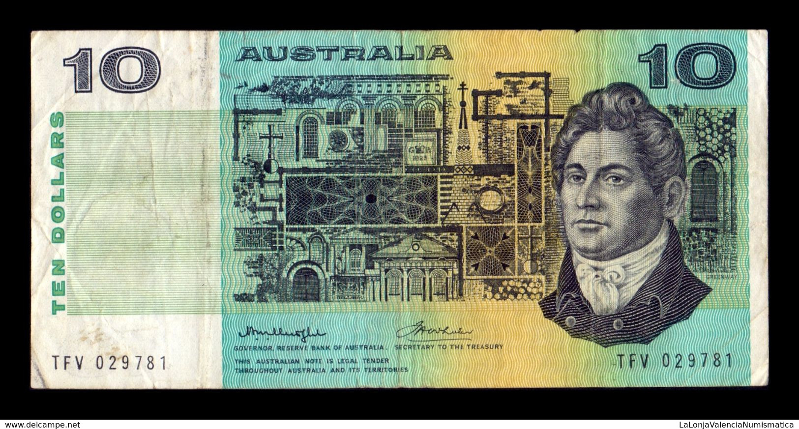 Australia 10 Dollars 1974-1991 Pick 45b T. 781 BC/MBC F/VF - 1974-94 Australia Reserve Bank (paper Notes)