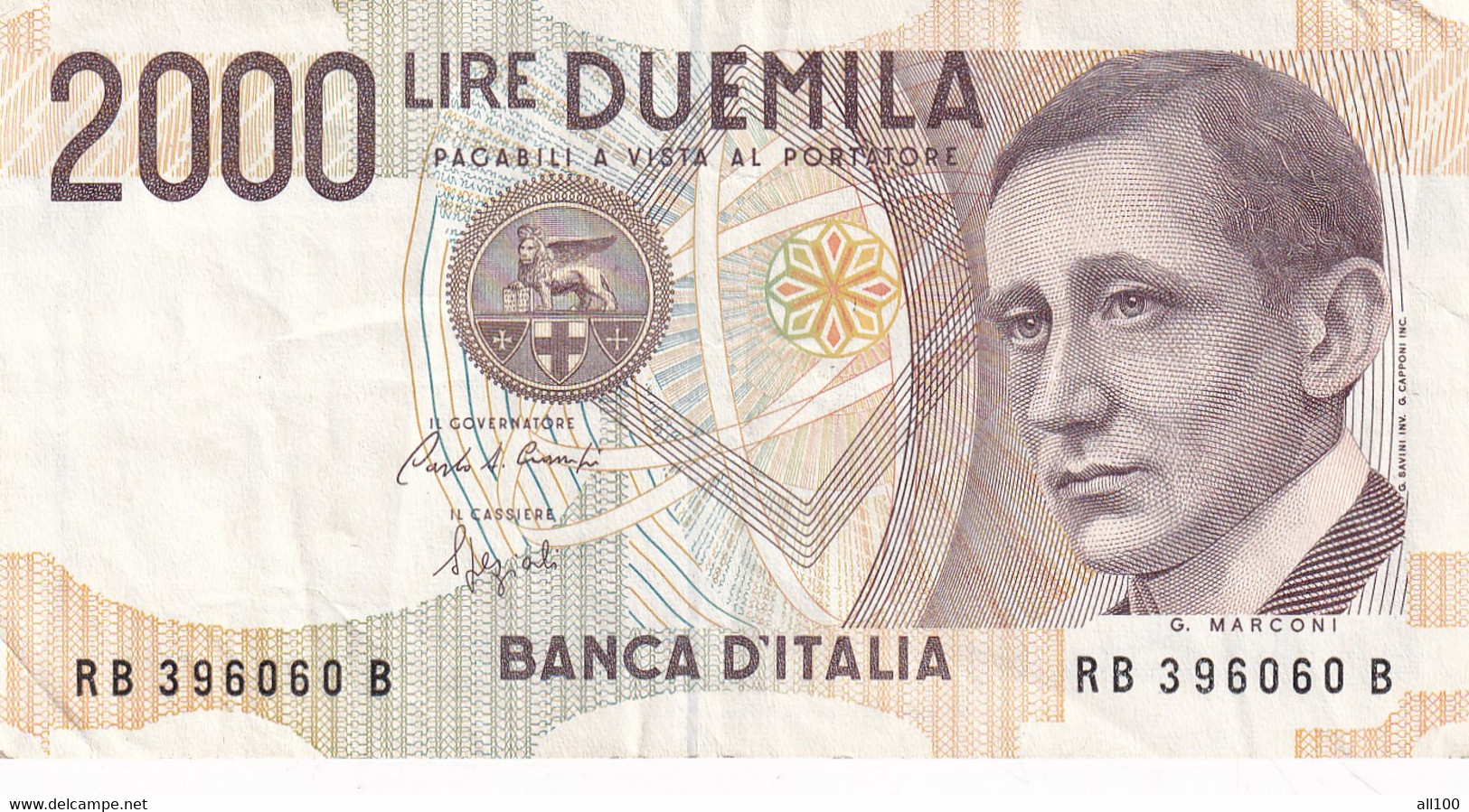 2000 LIRE DUEMILA LIRE ITALY 1990 BANCA D'ITALIA RB396060B - 2000 Lire