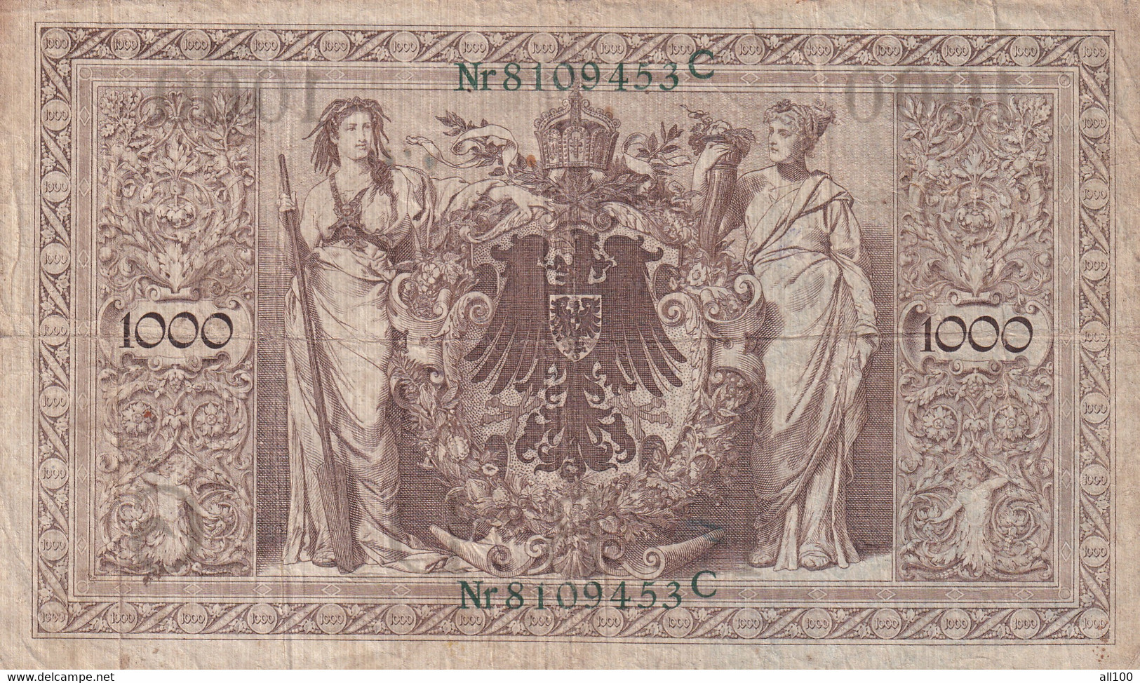 1000 MARK EIN TAUSEND MARK GERMANY 1910 REICHSBANKNOTE 8109453C - 1.000 Mark