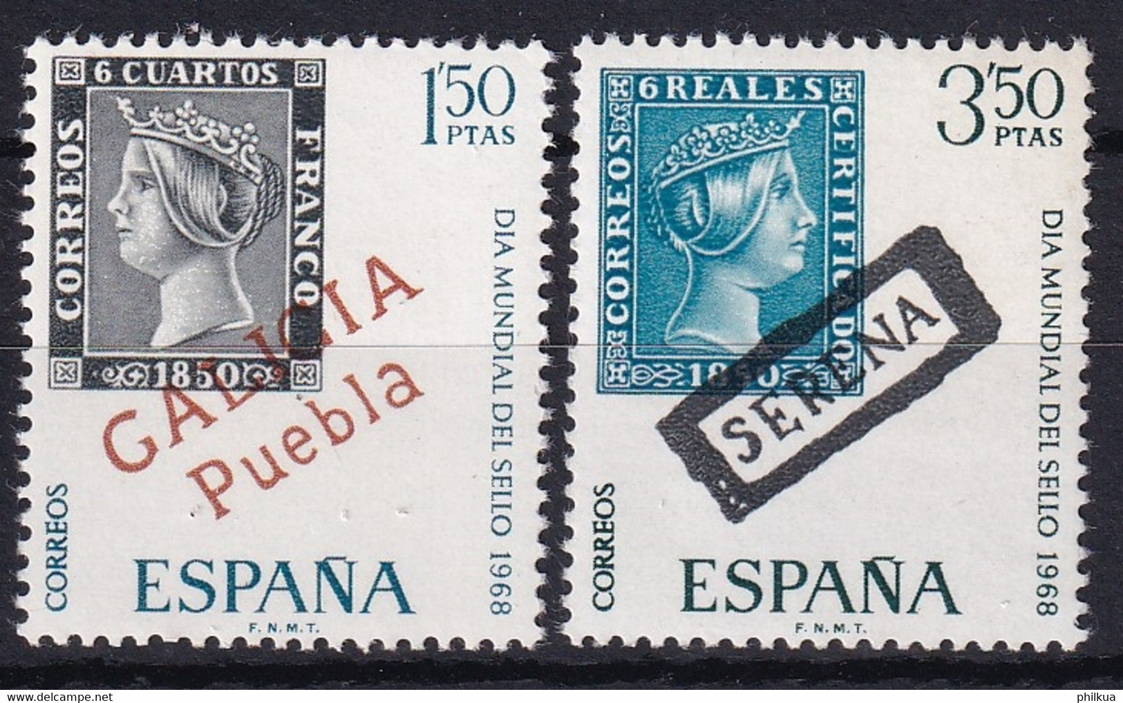 MiNr. 1756 - 1757 Spanien 1968, 6. Mai. Welttag Der Briefmarke  - Postfrisch/**/MNH - Timbres Sur Timbres