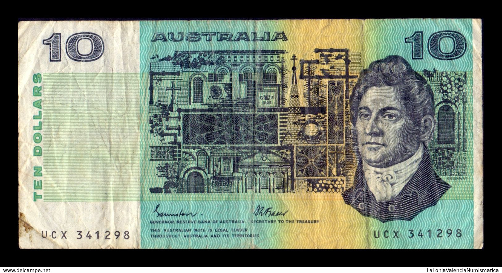 Australia 10 Dollars 1974-1991 Pick 45e T. 298 BC/MBC F/VF - 1974-94 Australia Reserve Bank (paper Notes)