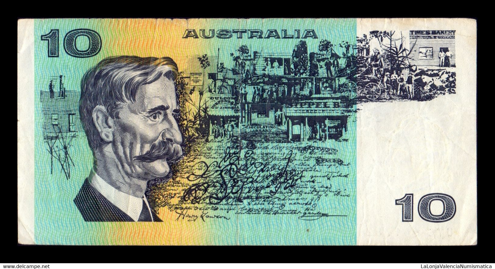 Australia 10 Dollars 1974-1991 Pick 45e T. 782 BC/MBC F/VF - 1974-94 Australia Reserve Bank (Banknoten Aus Papier)