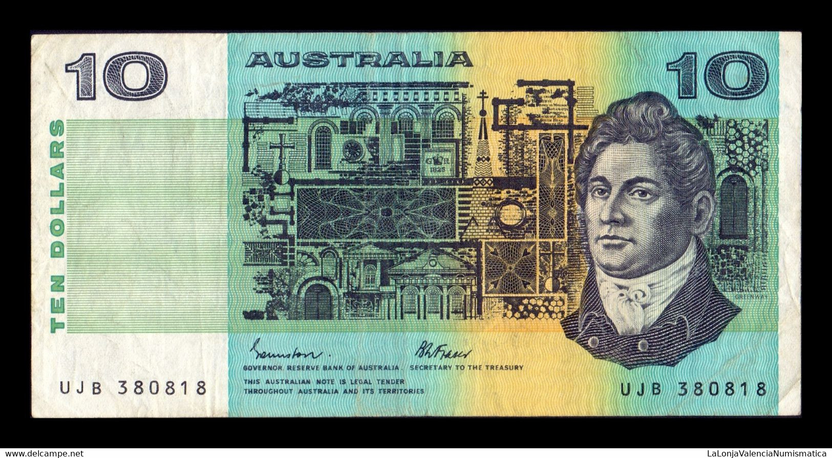 Australia 10 Dollars 1974-1991 Pick 45e T. 818 BC/MBC F/VF - 1974-94 Australia Reserve Bank (Banknoten Aus Papier)