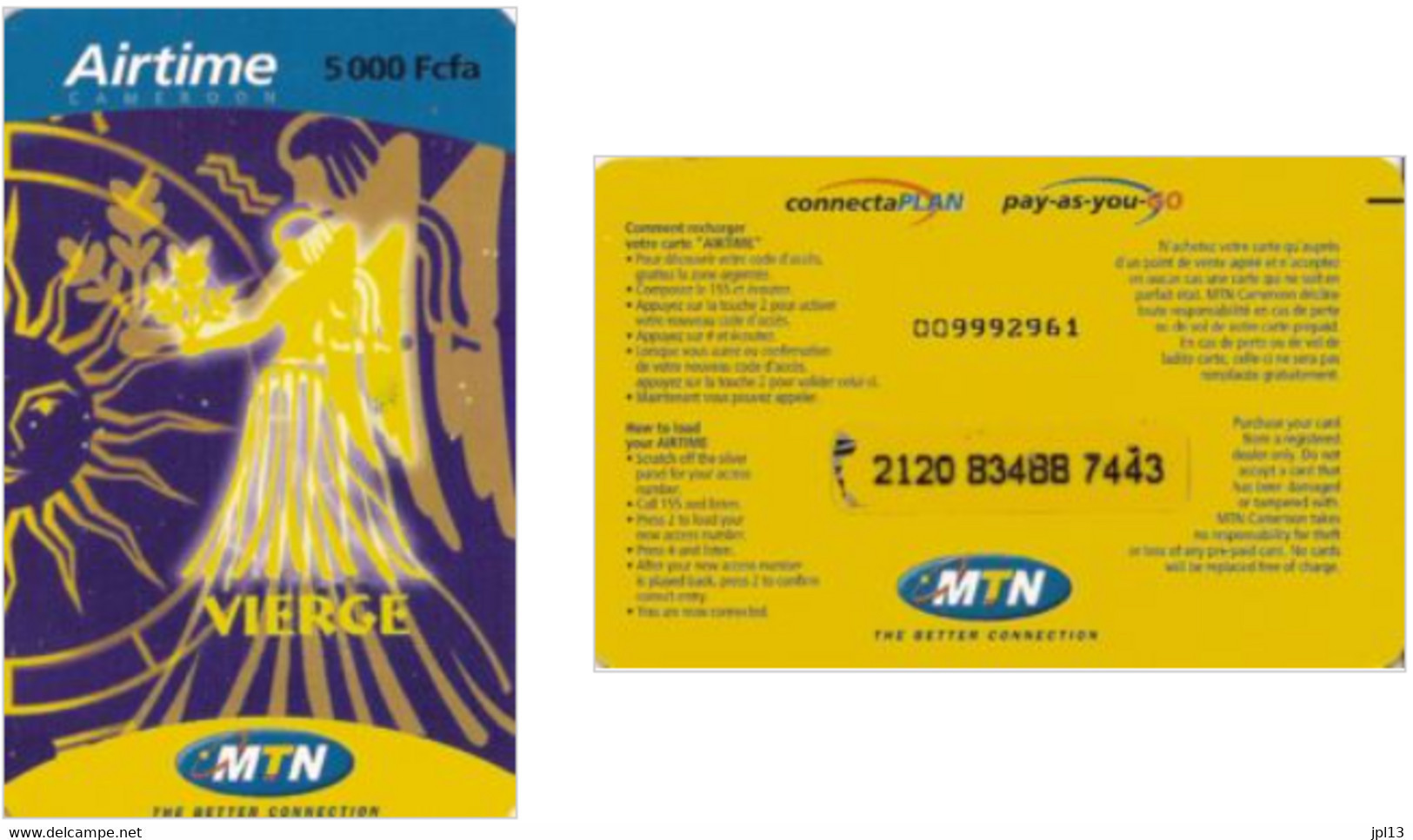 Recharge GSM Cameroun MTN - Airtime - Zodiac Vierge - Cameroon
