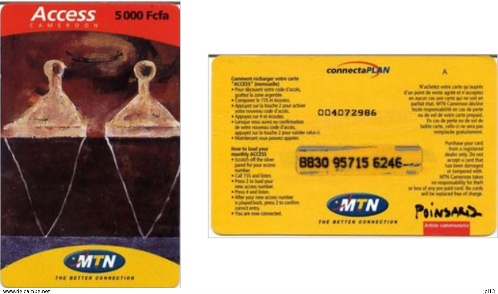 Recharge GSM Cameroun MTN - Painting By Poinsard Nr. 6 (Letter A) - Cameroon