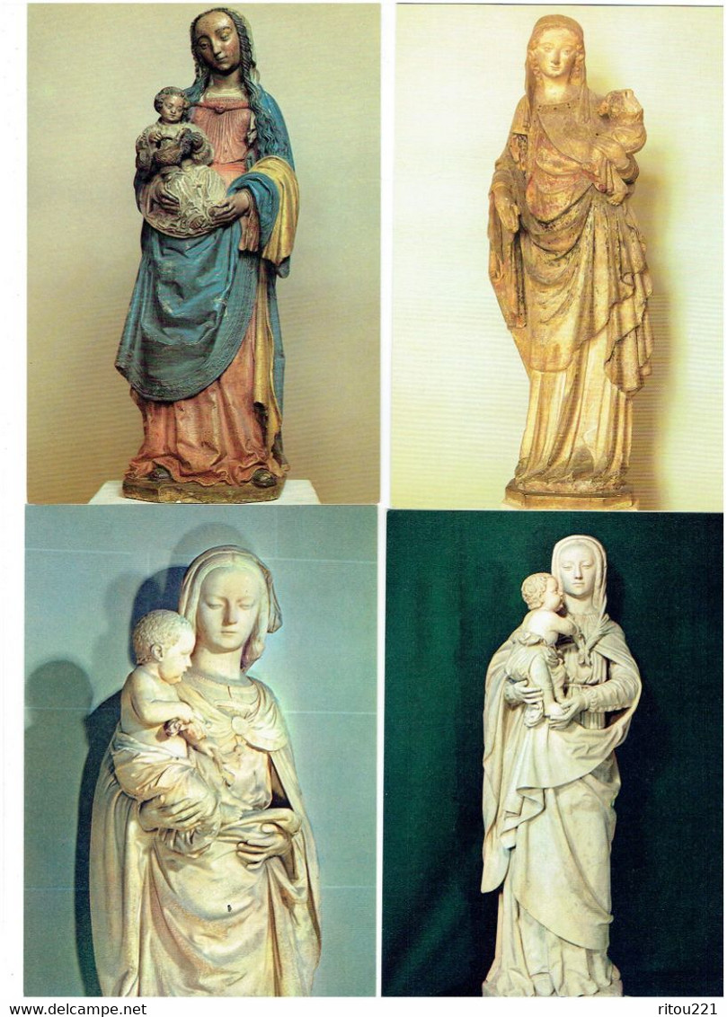 Lot 8 Cpm - Statue - Vierge Enfant - Marseille Château D'Ecouen Couasnon LA CELLE Champagne ROYAUMONT Dijon - Vergine Maria E Madonne