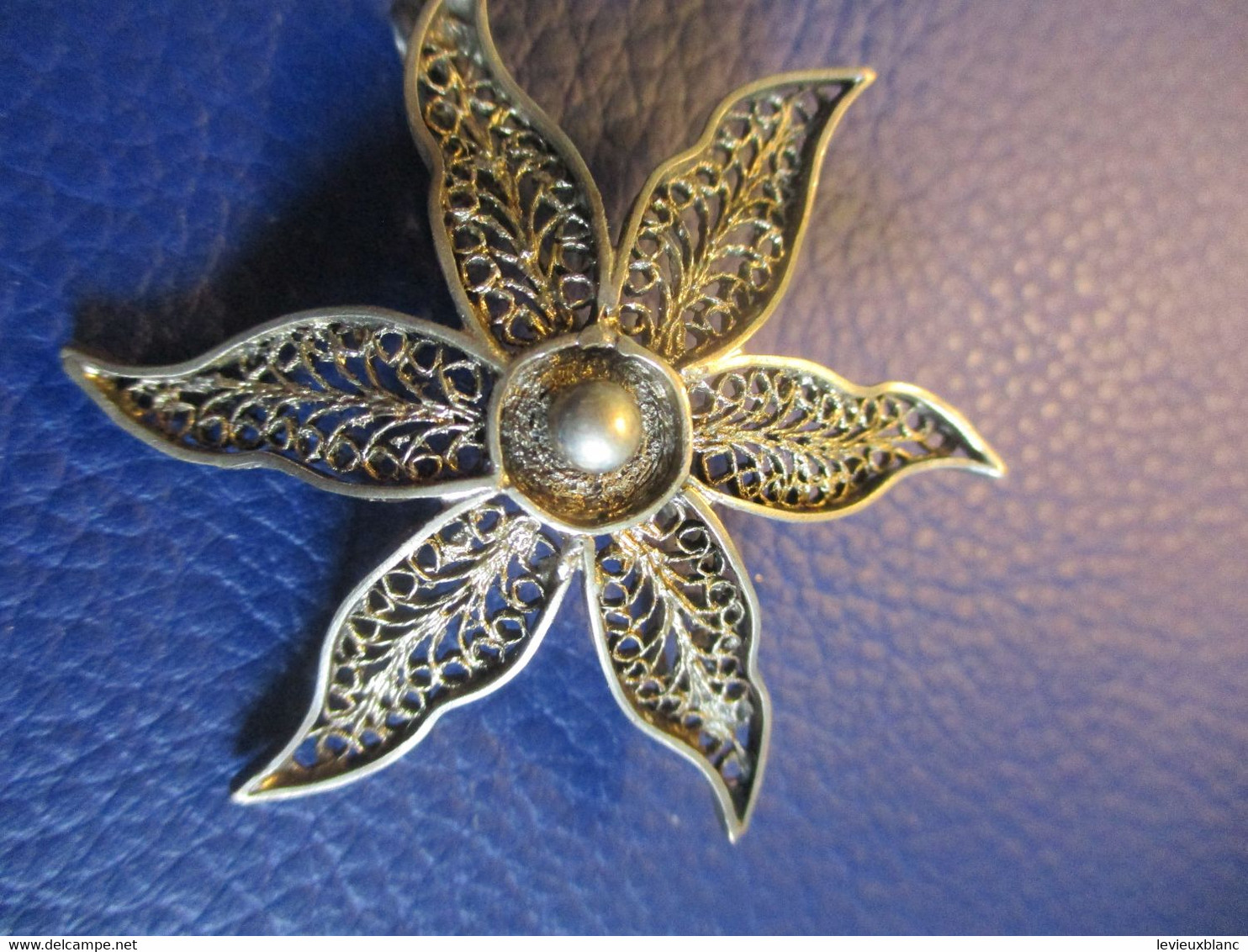 Bijou Ancien Fantaisie/Broche/Fleur Stylisée / MAGHREB ? /Argent ?  /Vers 1920-1950    BIJ132 - Brooches