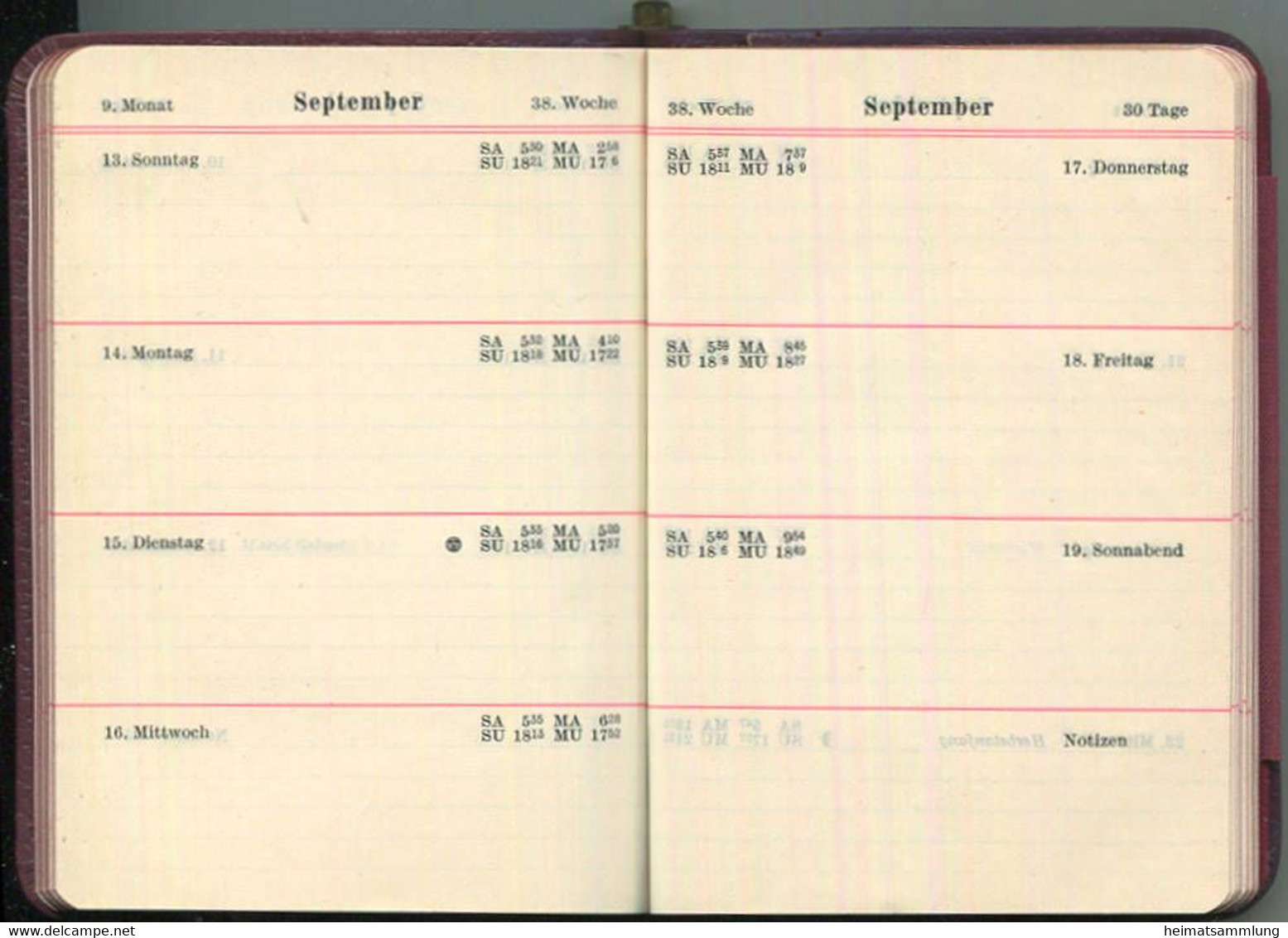 Taschenkalender 1936 - Siemens 28. Jahrgang - Notizbuch Stift - Ledereinband - Ungebraucht - Small : 1921-40